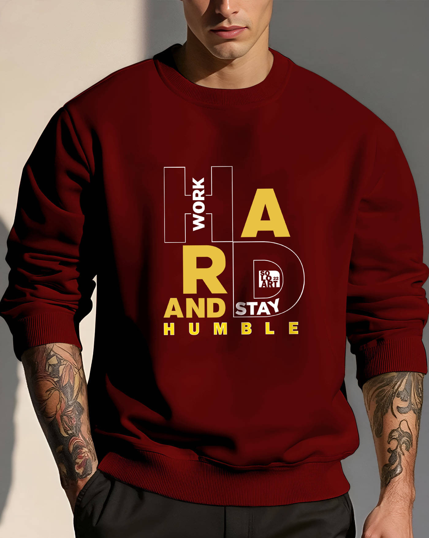     			AUSK Fleece Round Neck Men's Sweatshirt - Maroon ( Pack of 1 )