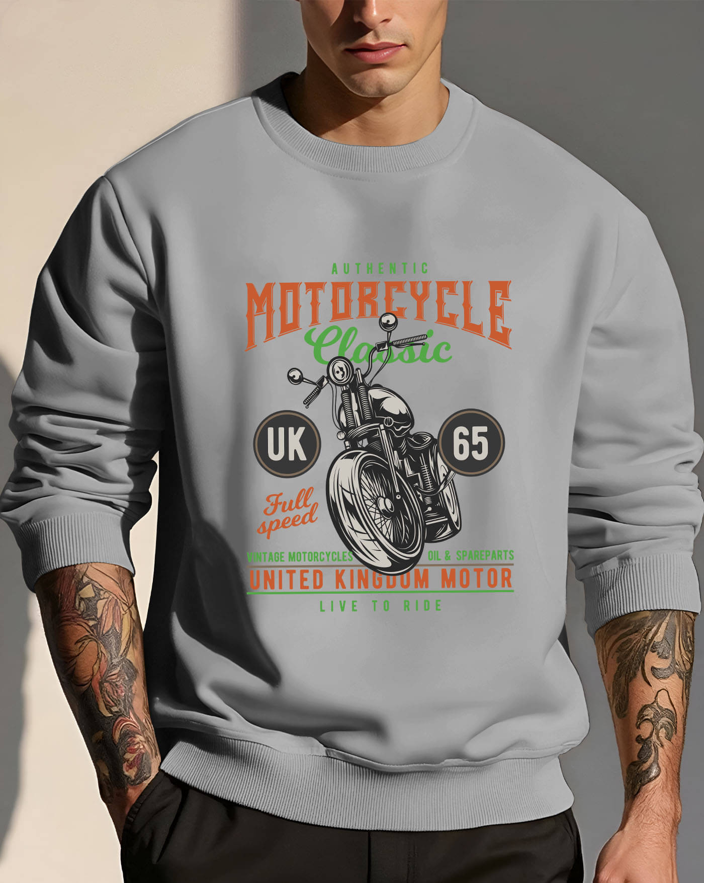    			AUSK Fleece Round Neck Men's Sweatshirt - Grey ( Pack of 1 )