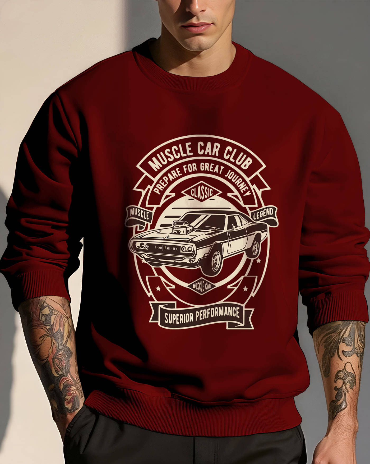 AUSK Fleece Round Neck Men's Sweatshirt - Maroon ( Pack of 1 ) AUSK Fleece Round Neck Men's Sweatshirt - Maroon ( Pack of 1 )