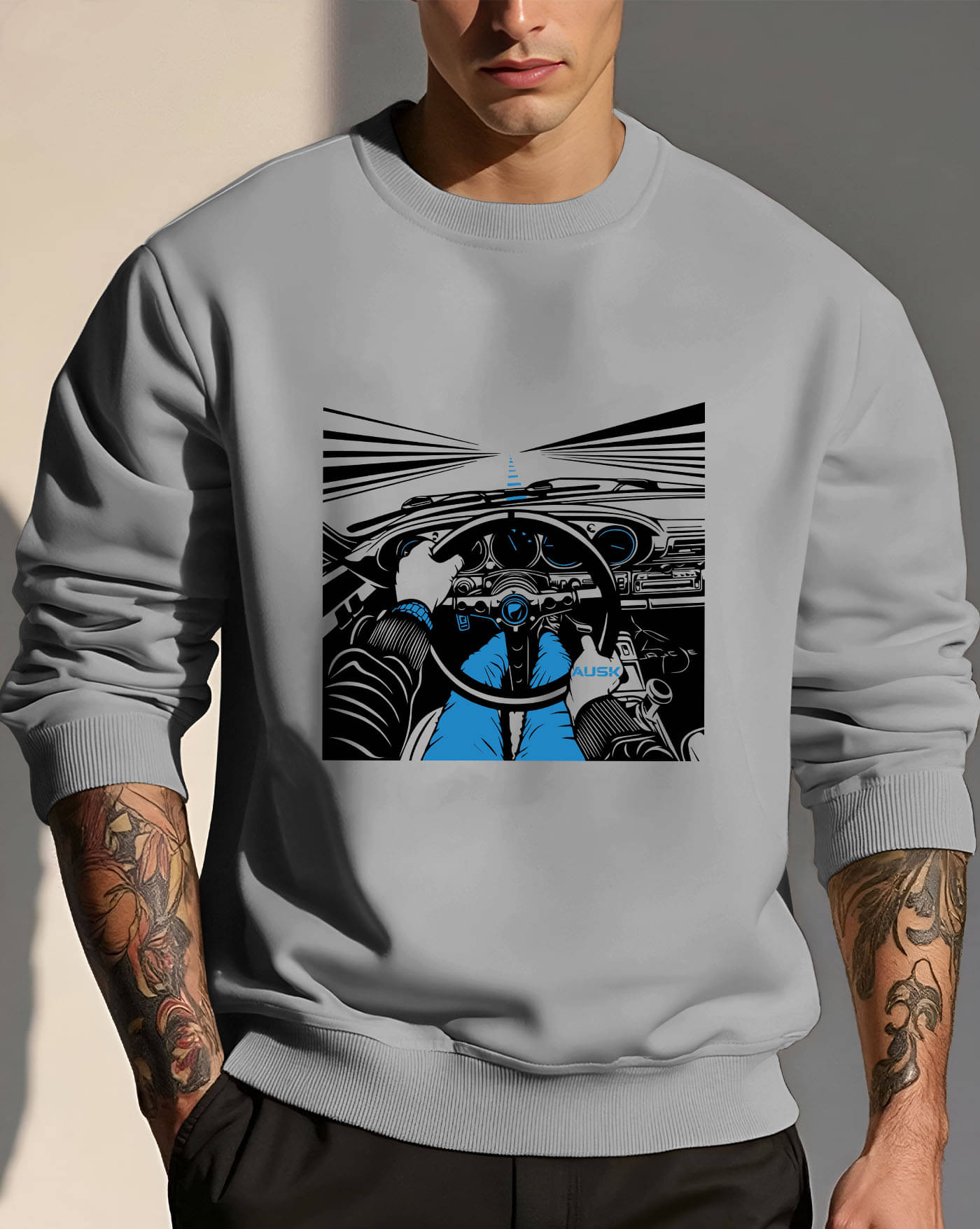 AUSK Fleece Round Neck Men's Sweatshirt - Grey ( Pack of 1 )     			AUSK Fleece Round Neck Men's Sweatshirt - Grey ( Pack of 1 )