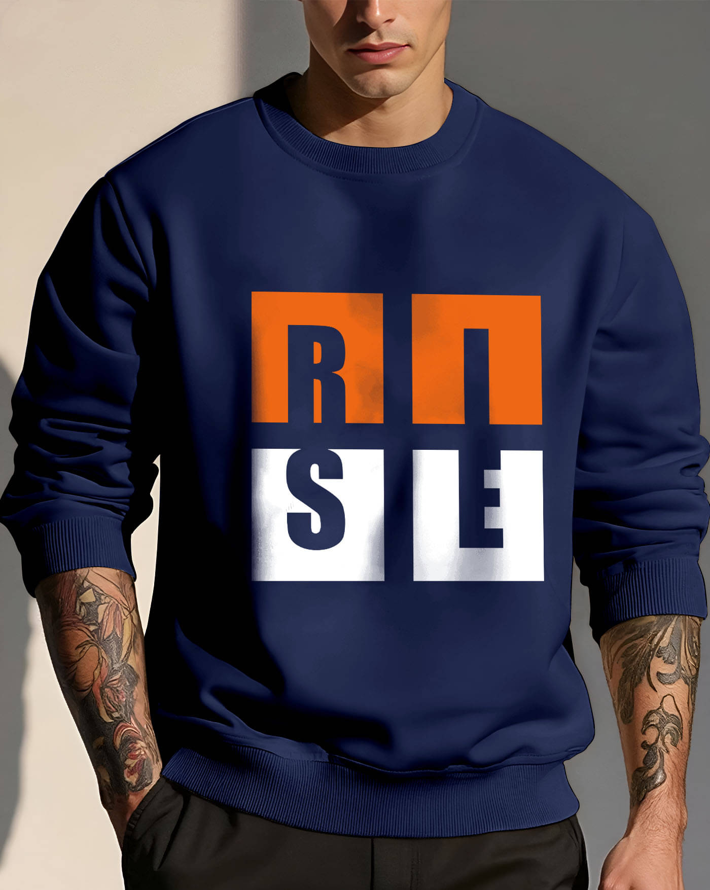     			AUSK Fleece Round Neck Men's Sweatshirt - Blue ( Pack of 1 )