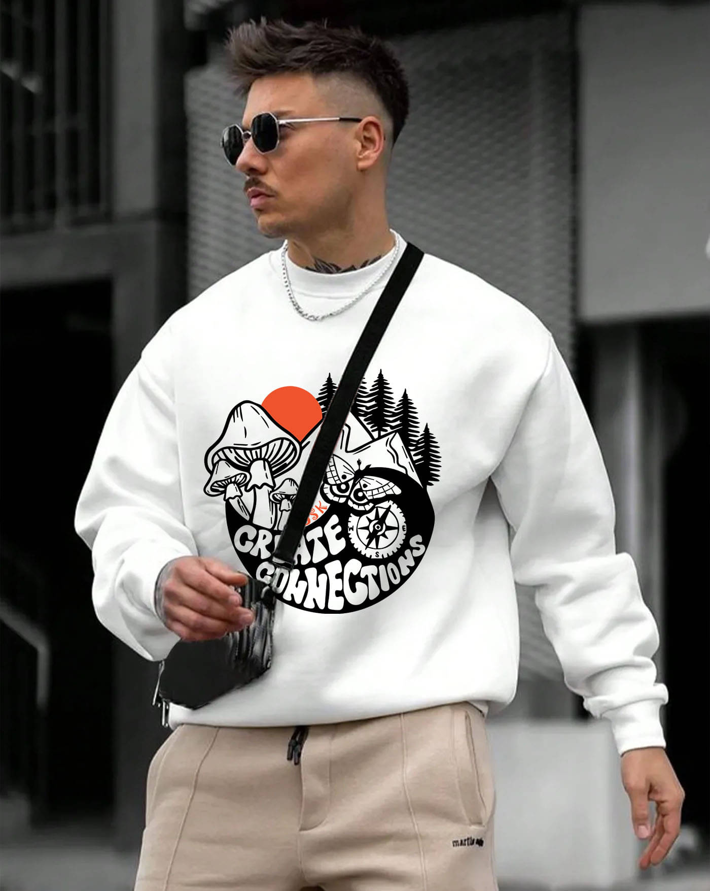 AUSK Fleece Round Neck Men's Sweatshirt - White ( Pack of 1 ) AUSK Fleece Round Neck Men's Sweatshirt - White ( Pack of 1 )