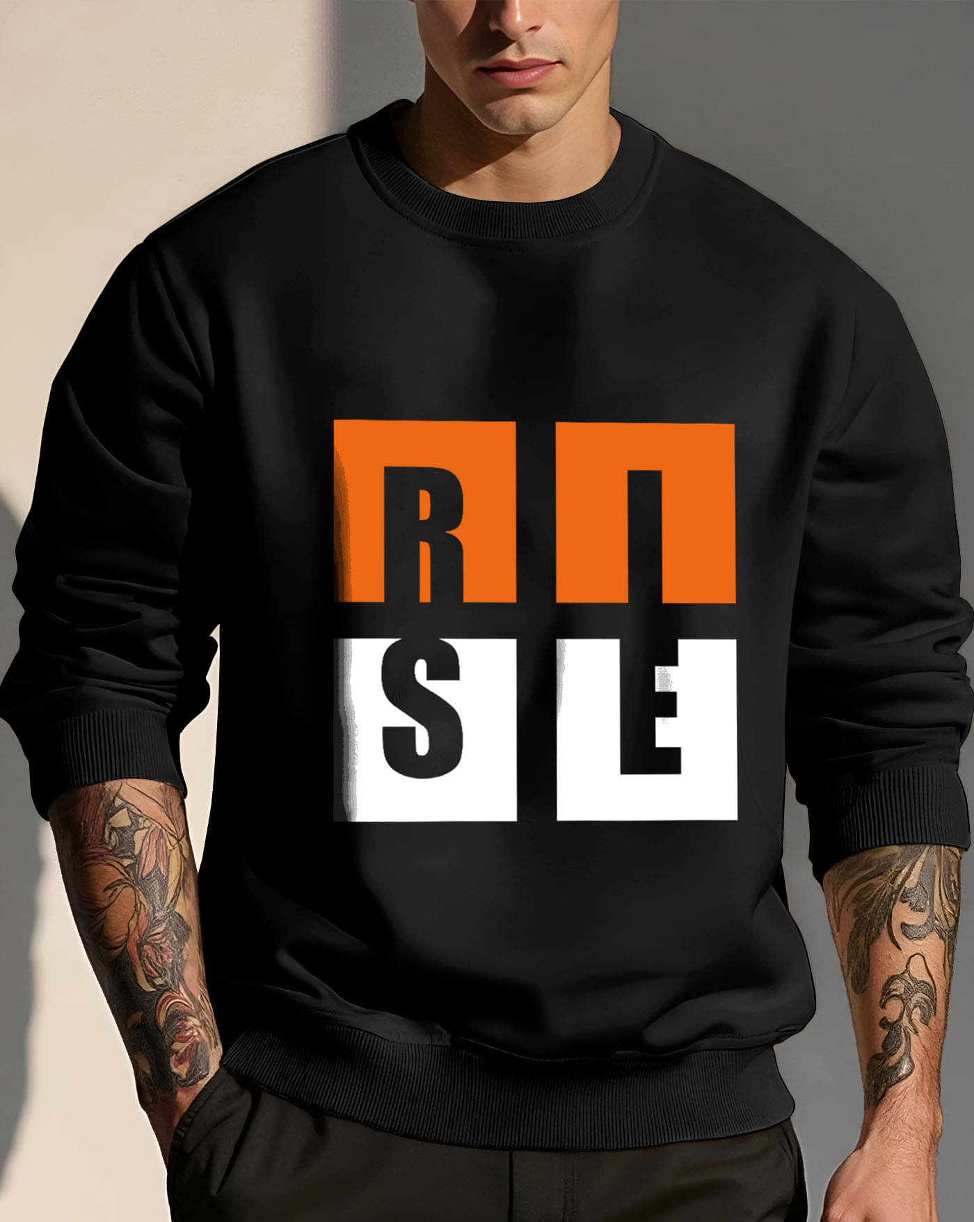     			AUSK Fleece Round Neck Men's Sweatshirt - Black ( Pack of 1 )