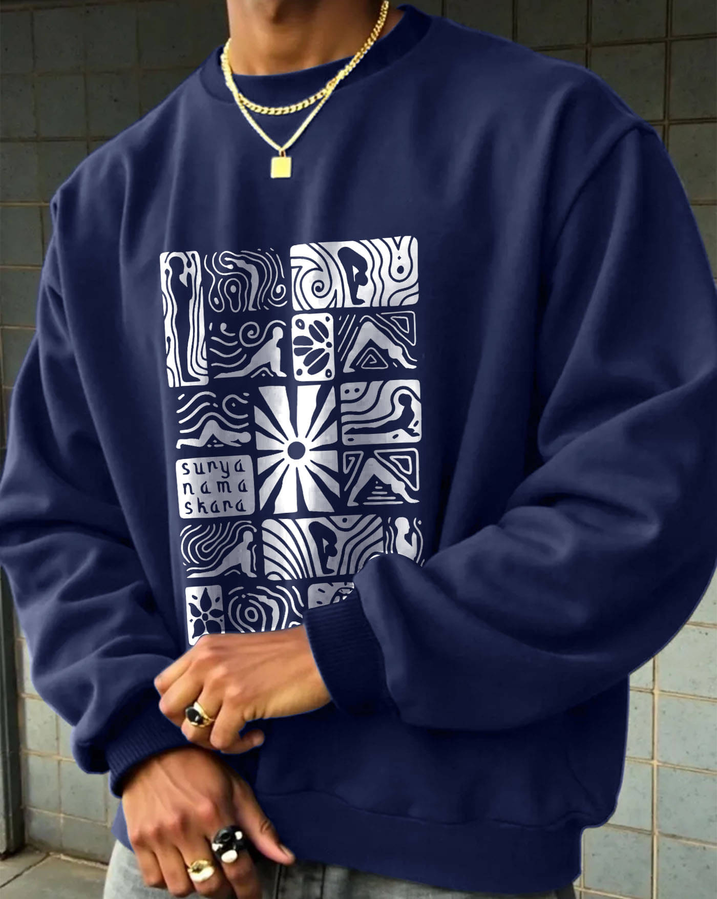     			AUSK Fleece Round Neck Men's Sweatshirt - Blue ( Pack of 1 )