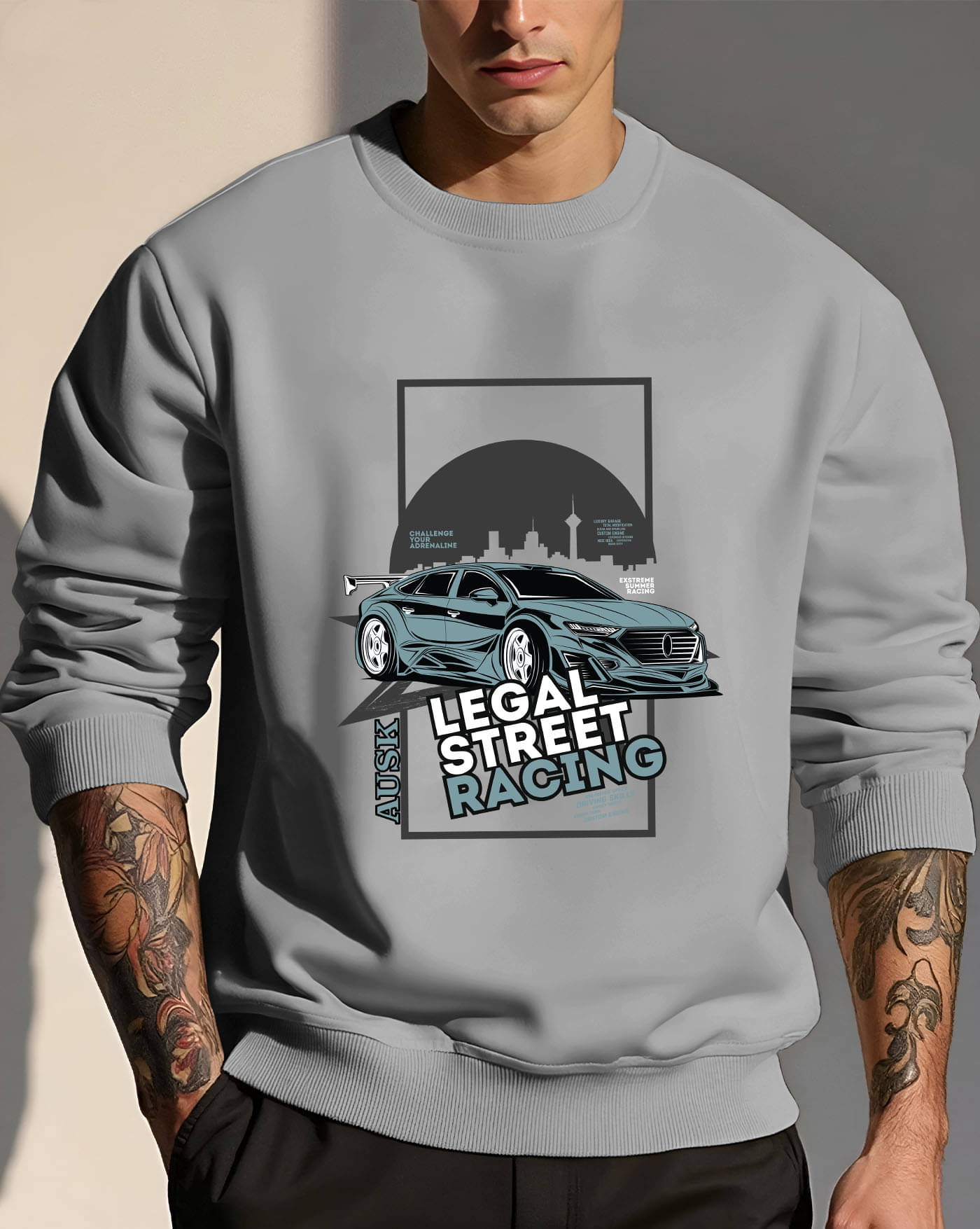 AUSK Fleece Round Neck Men's Sweatshirt - Grey ( Pack of 1 ) AUSK Fleece Round Neck Men's Sweatshirt - Grey ( Pack of 1 )