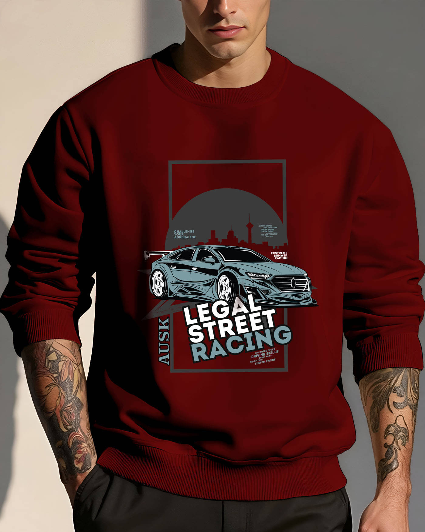 AUSK Fleece Round Neck Men's Sweatshirt - Maroon ( Pack of 1 ) AUSK Fleece Round Neck Men's Sweatshirt - Maroon ( Pack of 1 )