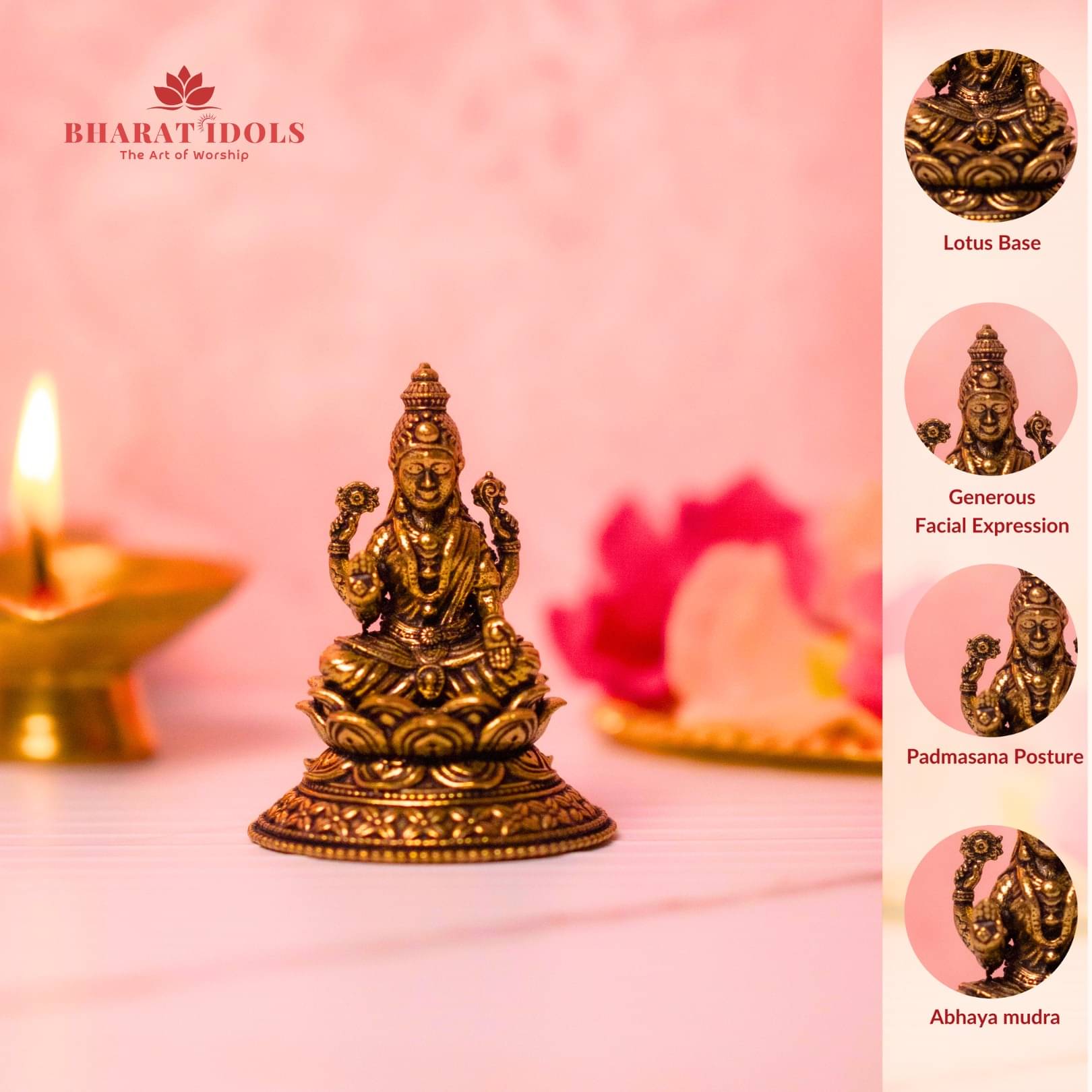 BHARAT IDOLS Brass Gajalakshmi Idol ( 5.5 cm ) BHARAT IDOLS Brass Gajalakshmi Idol ( 5.5 cm )
