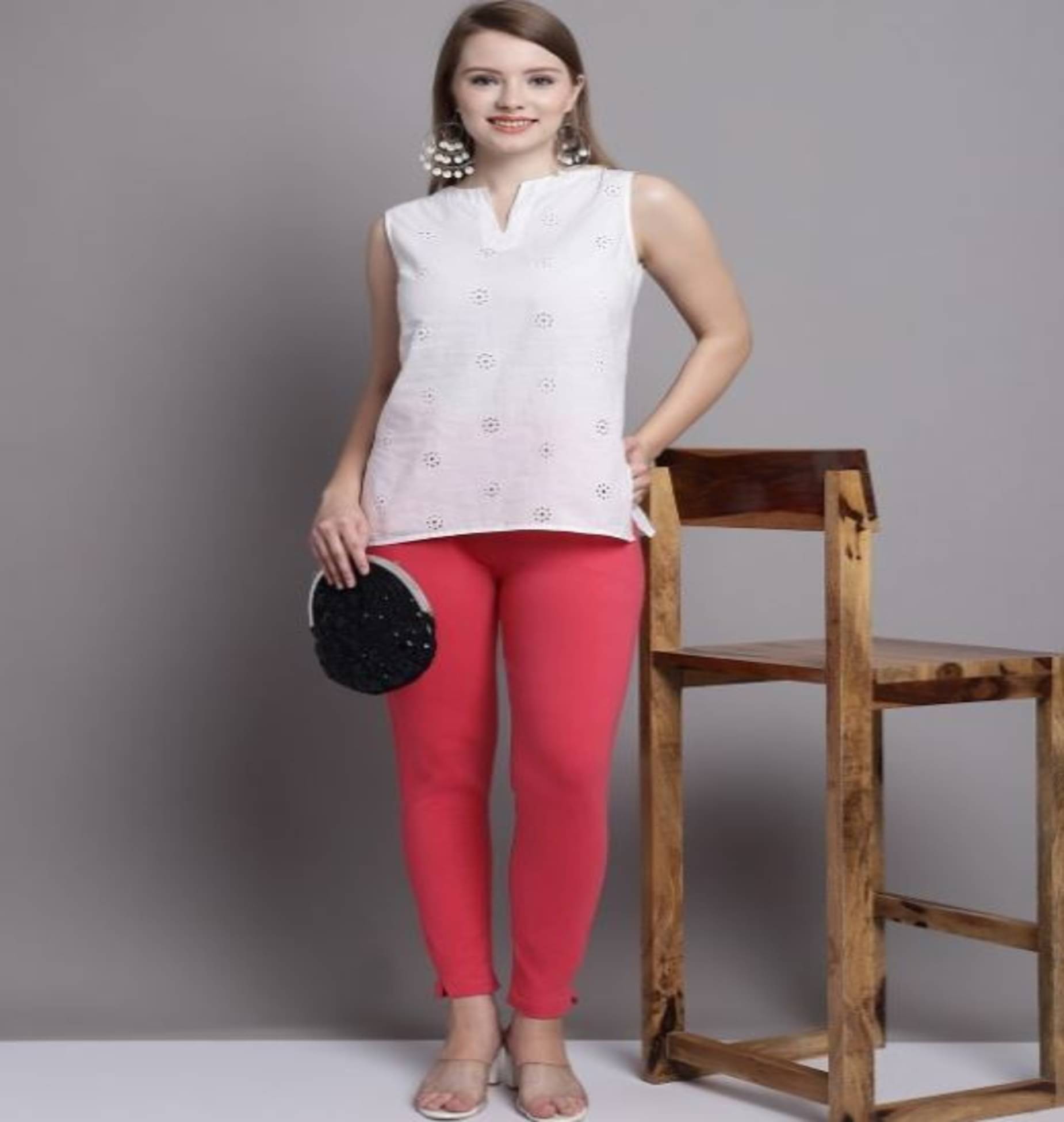     			Blushe Women Cotton Regular Fit Jegging ( Pink )