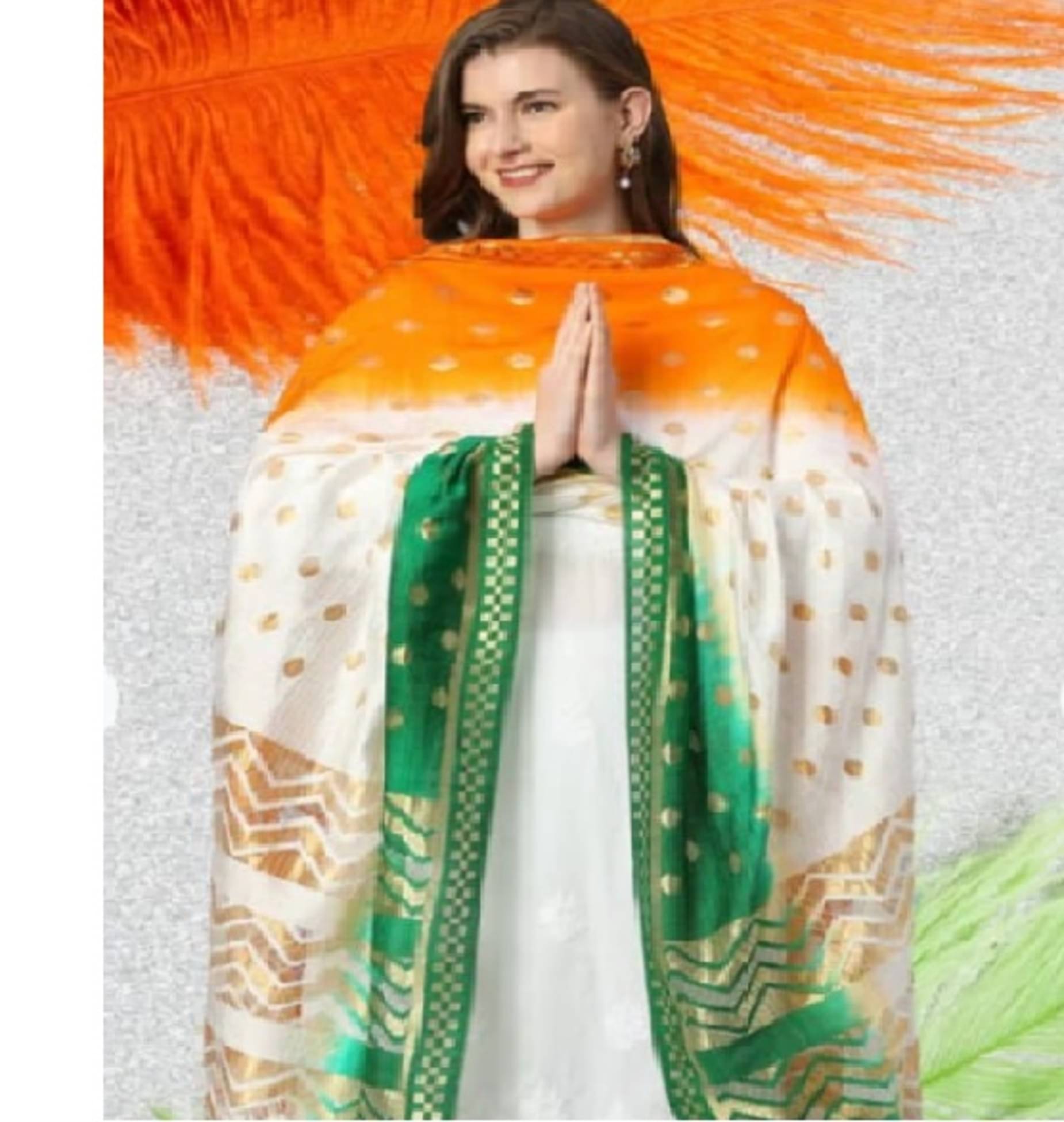    			Blushe Women Net Dupatta ( Multicolor , Pack of 1 )