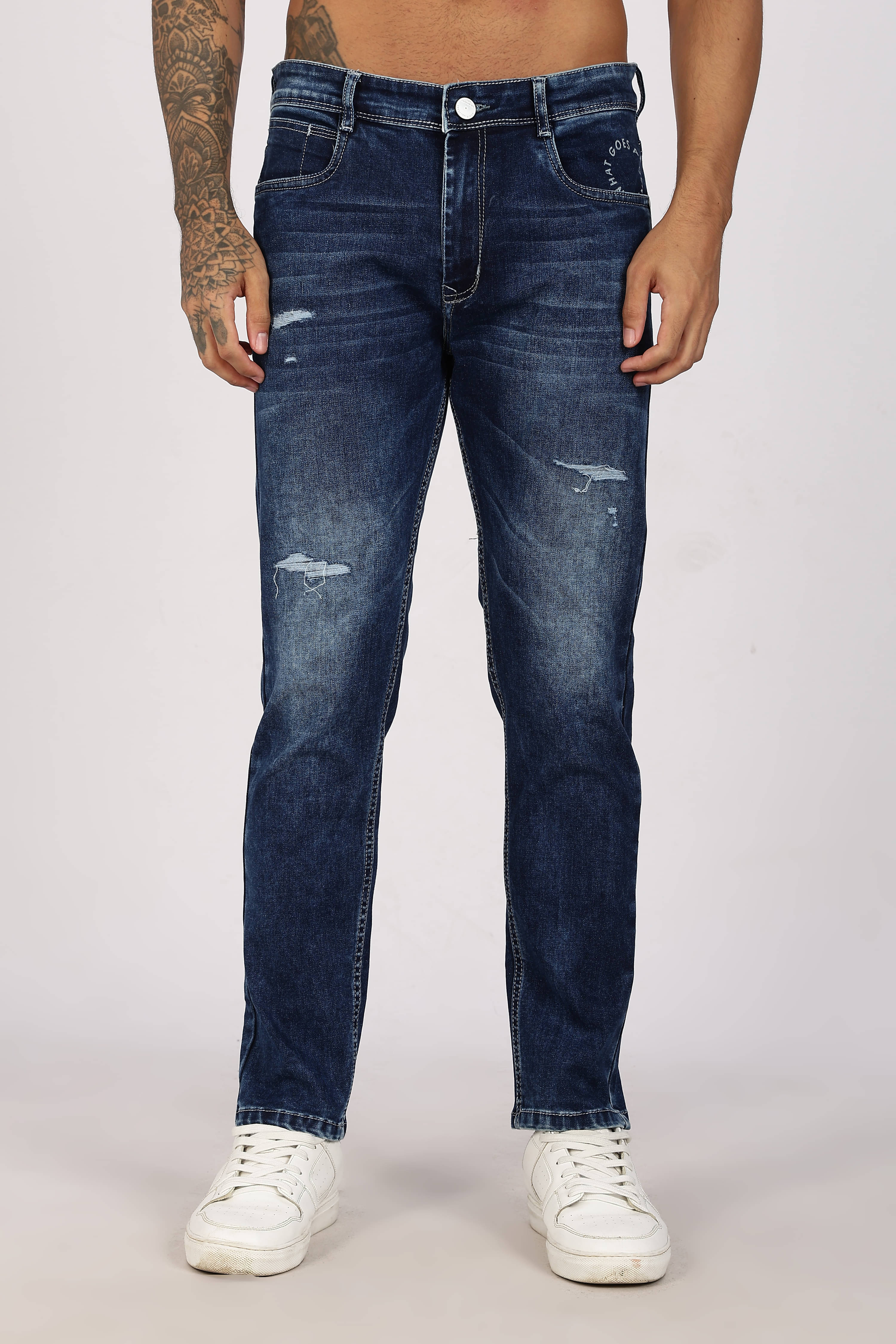 COLOR HUNT Regular Fit Washed Men's Jeans - Dark Blue ( Pack of 1 ) COLOR HUNT Regular Fit Washed Men's Jeans - Dark Blue ( Pack of 1 )