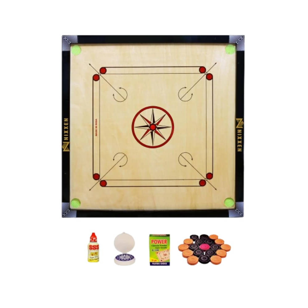 Carrom Board COMBO 32x32 Inches | Wooden Carrom Board Game with FULL Size Carrom Board(4 Players Carrom Board COMBO 32x32 Inches | Wooden Carrom Board Game with FULL Size Carrom Board(4 Players