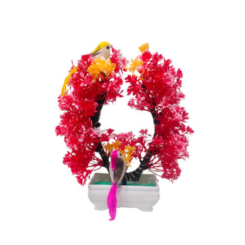 DIYANK Red & Yellow Artificial Plant with LED & 2 Cute Sparrows for your home & Office Bonsai Wild Artificial Plant with Pot(Pack of 1) DIYANK Red & Yellow Artificial Plant with LED & 2 Cute Sparrows for your home & Office Bonsai Wild Artificial Plant with Pot(Pack of 1)