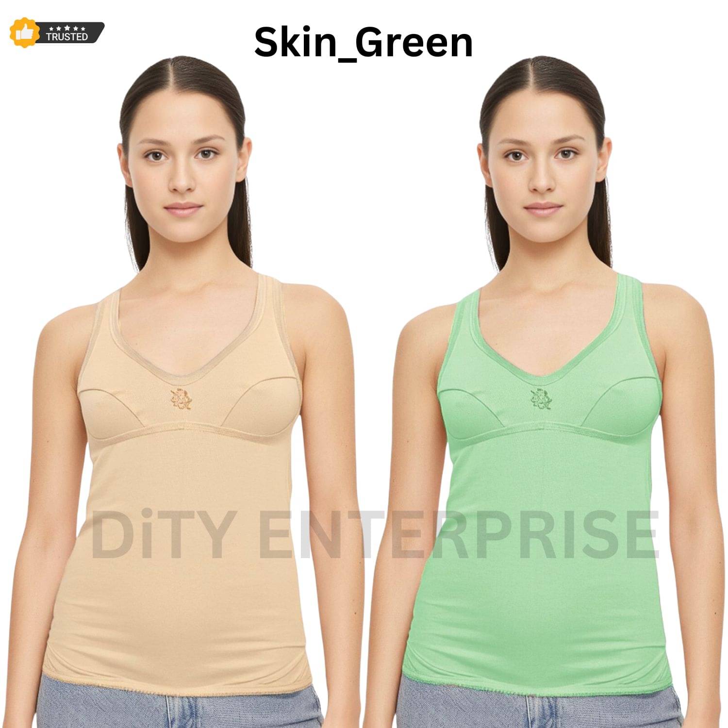 Ditya Women CAMIPO2 Cotton Camisoles ( Beige,Green ) Ditya Women CAMIPO2 Cotton Camisoles ( Beige,Green )