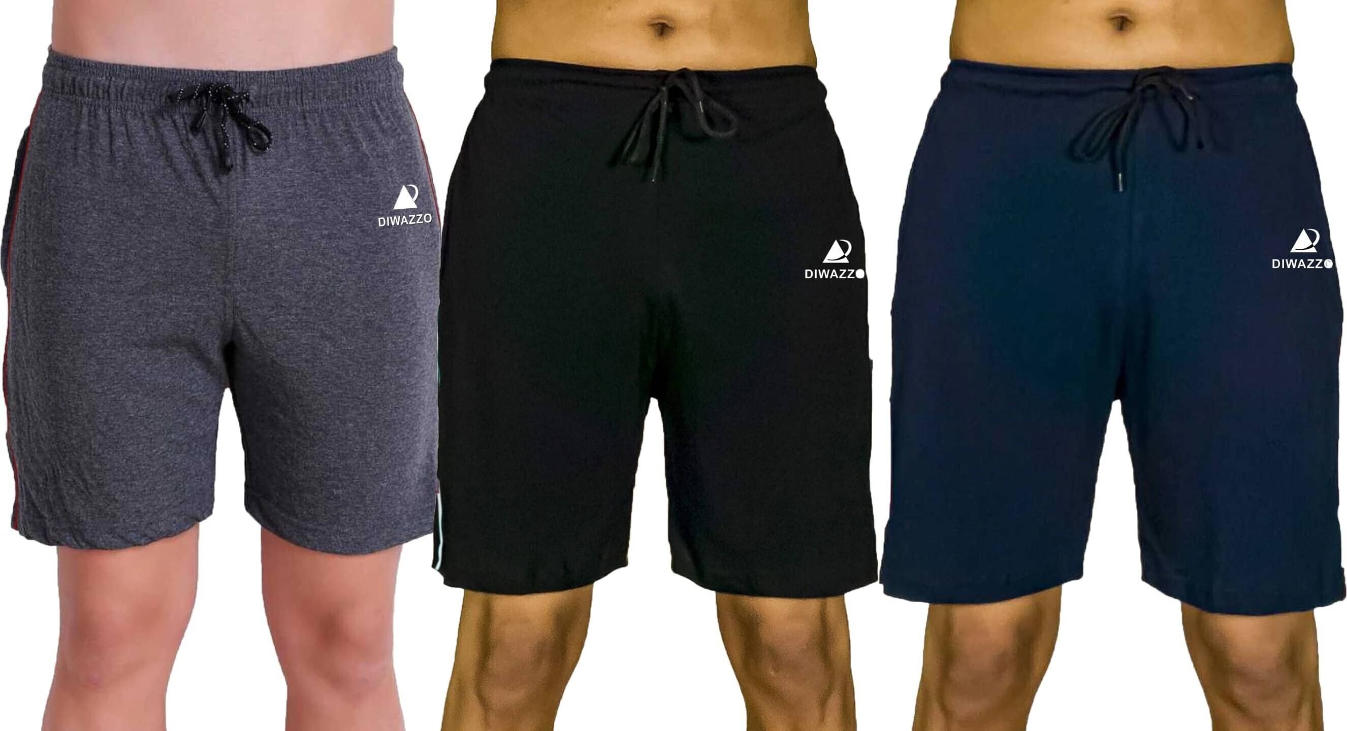     			Diwazzo Multicolor Cotton Men's Shorts ( Pack of 3 )