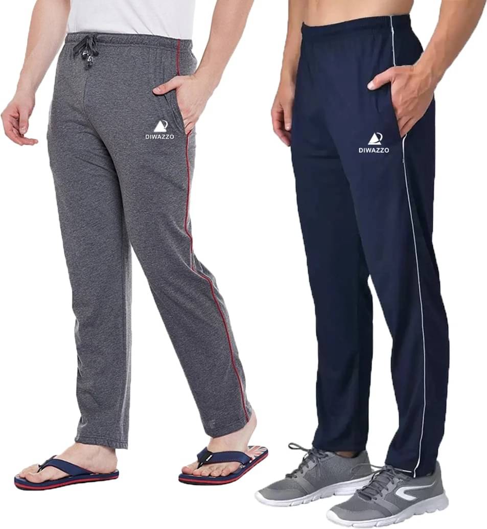 Diwazzo Multicolor Cotton Men's Trackpants ( Pack of 2 ) Diwazzo Multicolor Cotton Men's Trackpants ( Pack of 2 )