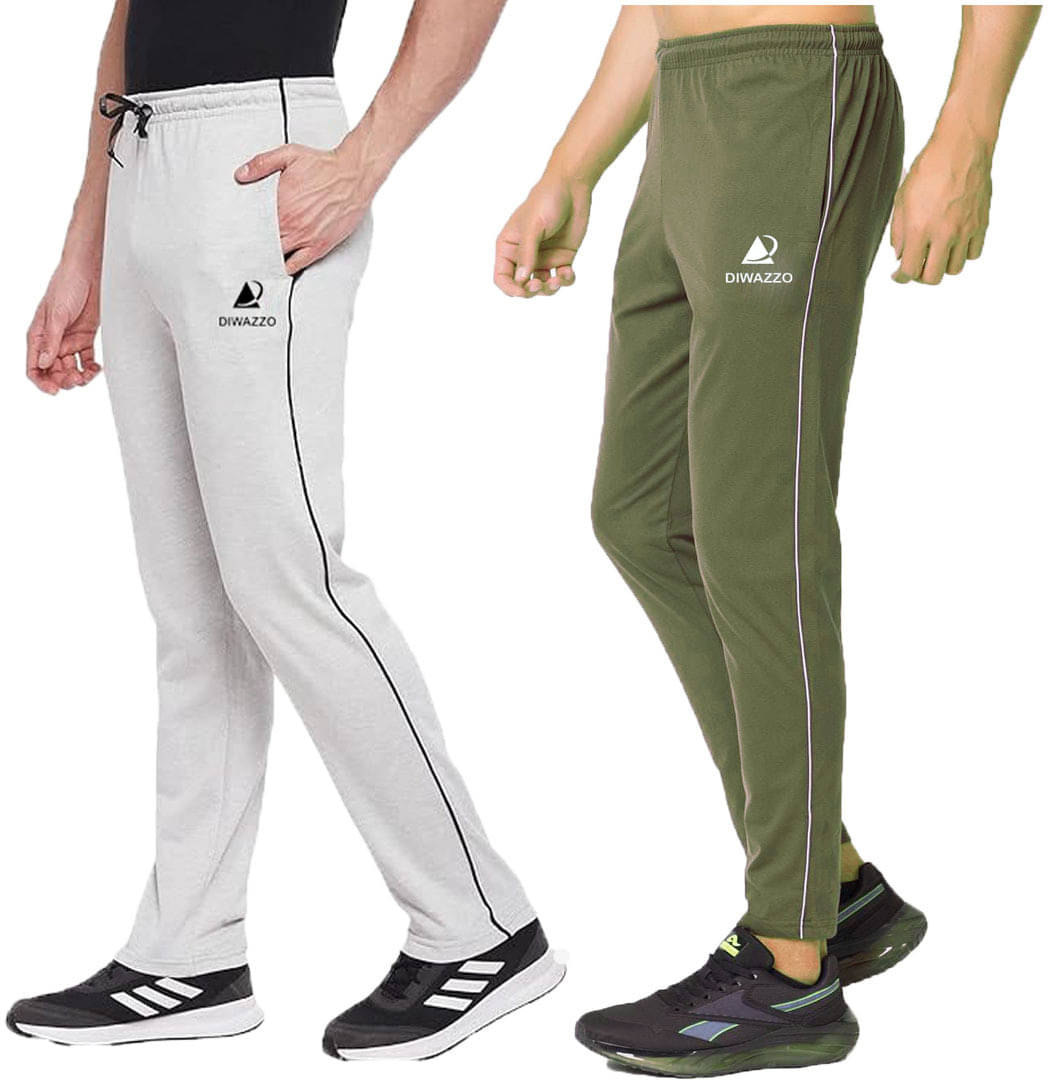 Diwazzo Multicolor Cotton Men's Trackpants ( Pack of 2 ) Diwazzo Multicolor Cotton Men's Trackpants ( Pack of 2 )