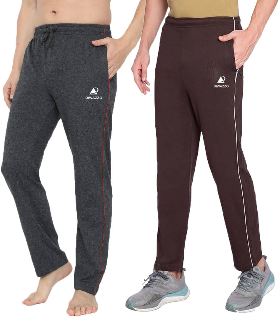    			Diwazzo Multicolor Cotton Men's Trackpants ( Pack of 2 )