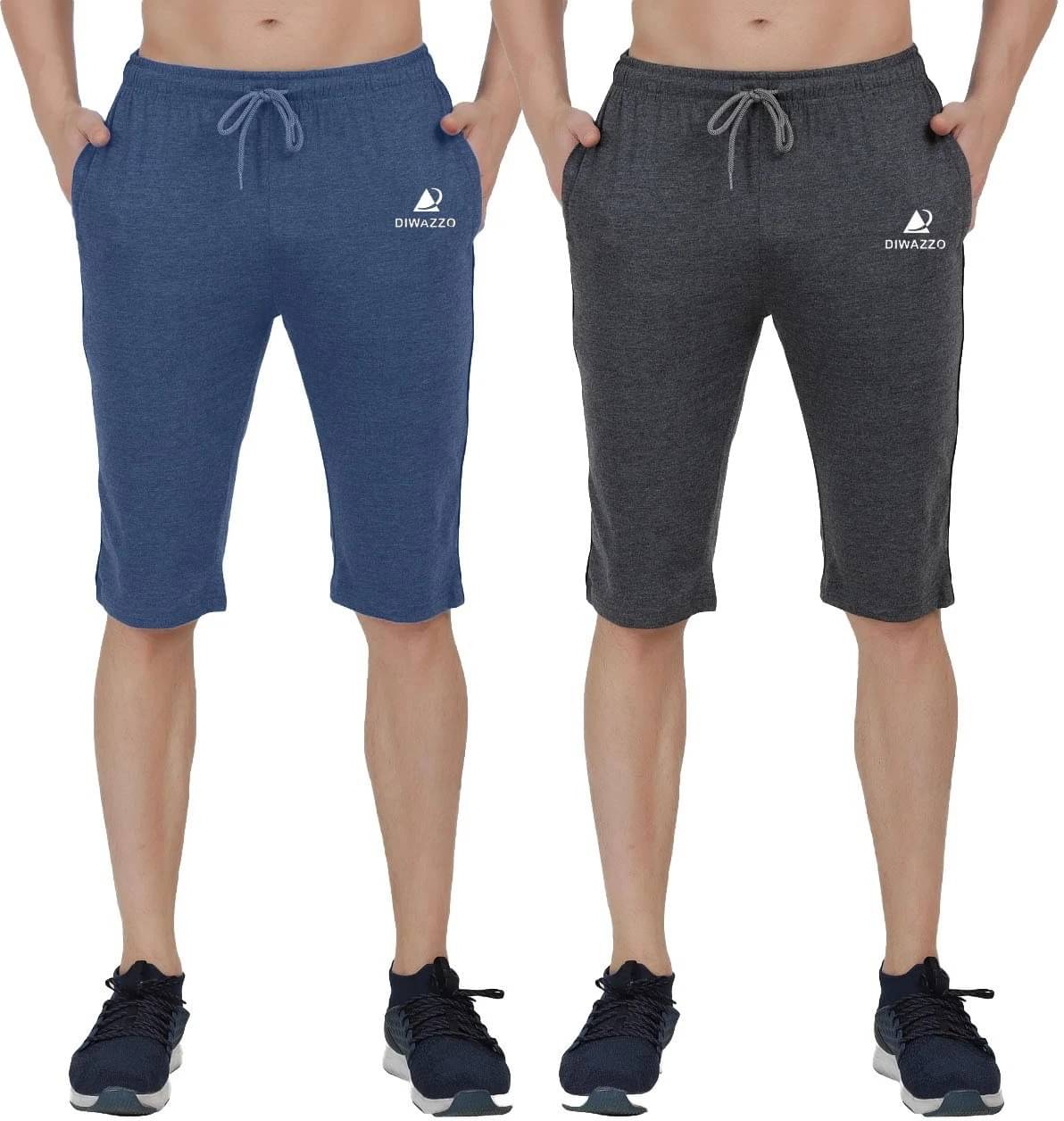 Diwazzo Multicolor Cotton Men's Three-Fourths ( Pack of 2 ) Diwazzo Multicolor Cotton Men's Three-Fourths ( Pack of 2 )
