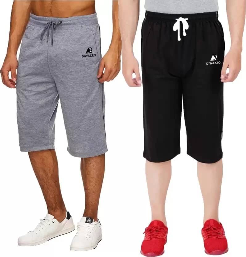 Diwazzo Multicolor Cotton Men's Three-Fourths ( Pack of 2 ) Diwazzo Multicolor Cotton Men's Three-Fourths ( Pack of 2 )