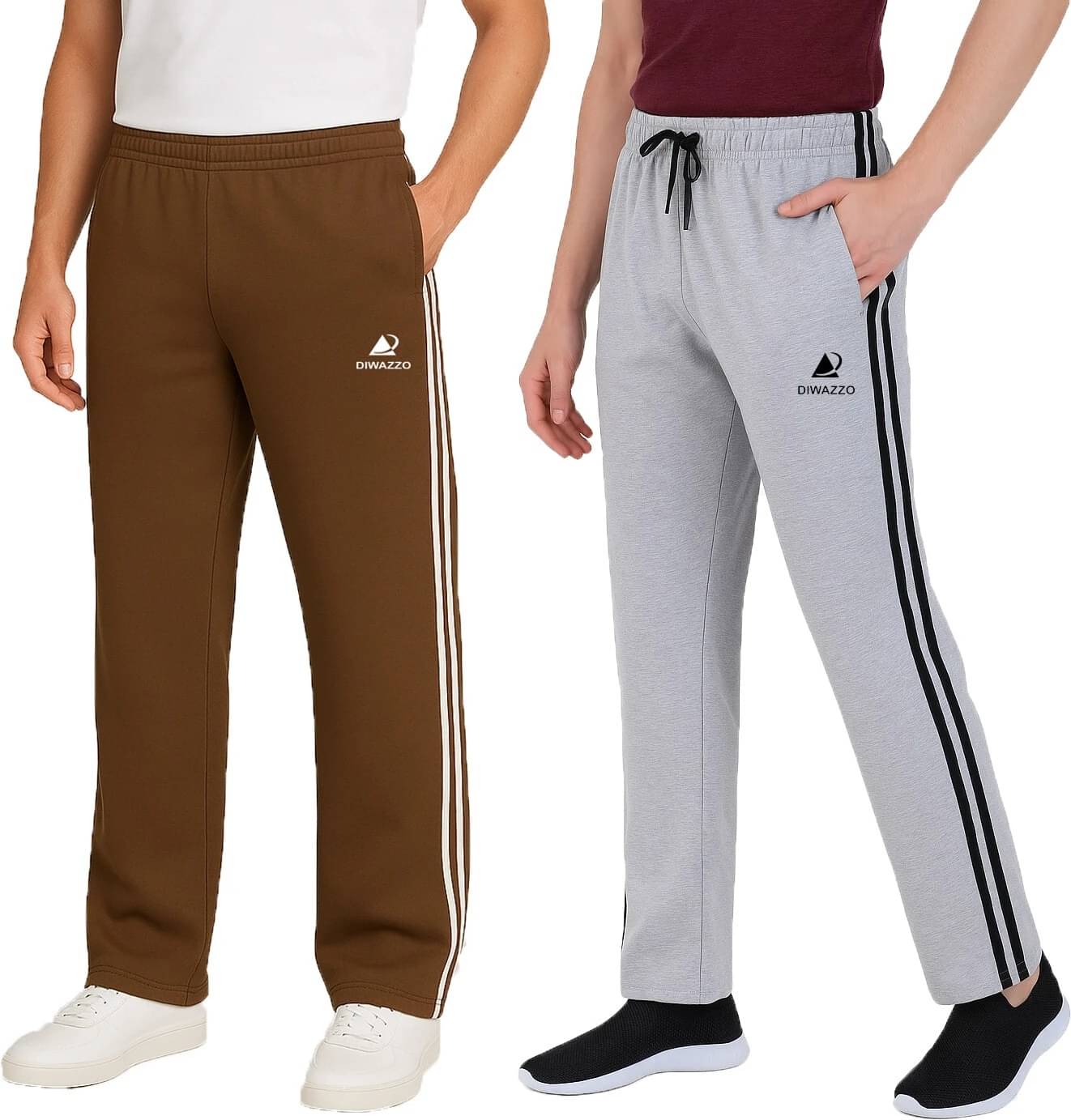     			Diwazzo Multicolor Cotton Men's Trackpants ( Pack of 2 )
