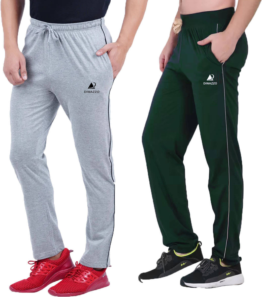 Diwazzo Multicolor Cotton Men's Trackpants ( Pack of 2 ) Diwazzo Multicolor Cotton Men's Trackpants ( Pack of 2 )