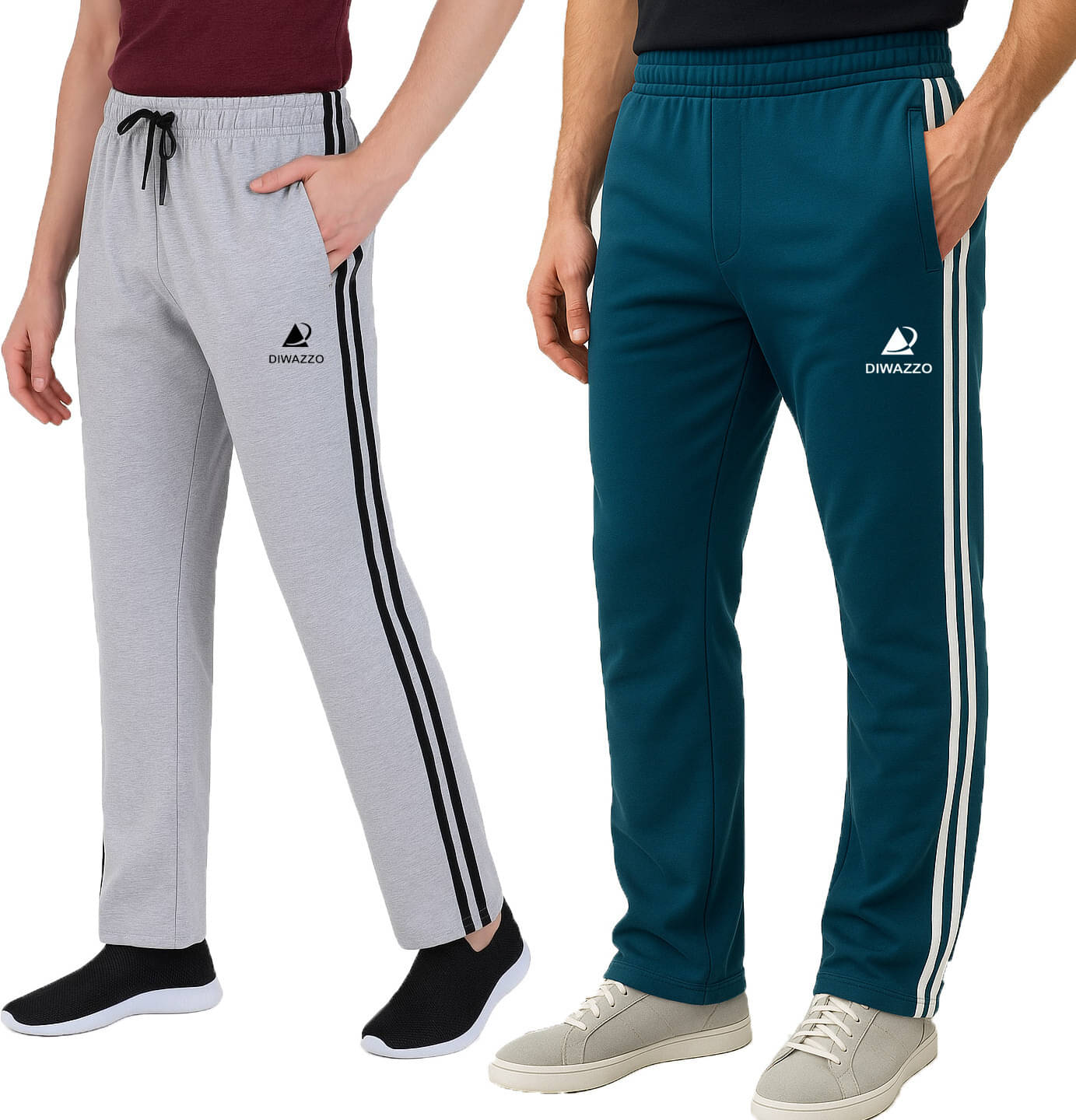 Diwazzo Multicolor Cotton Men's Trackpants ( Pack of 2 ) Diwazzo Multicolor Cotton Men's Trackpants ( Pack of 2 )