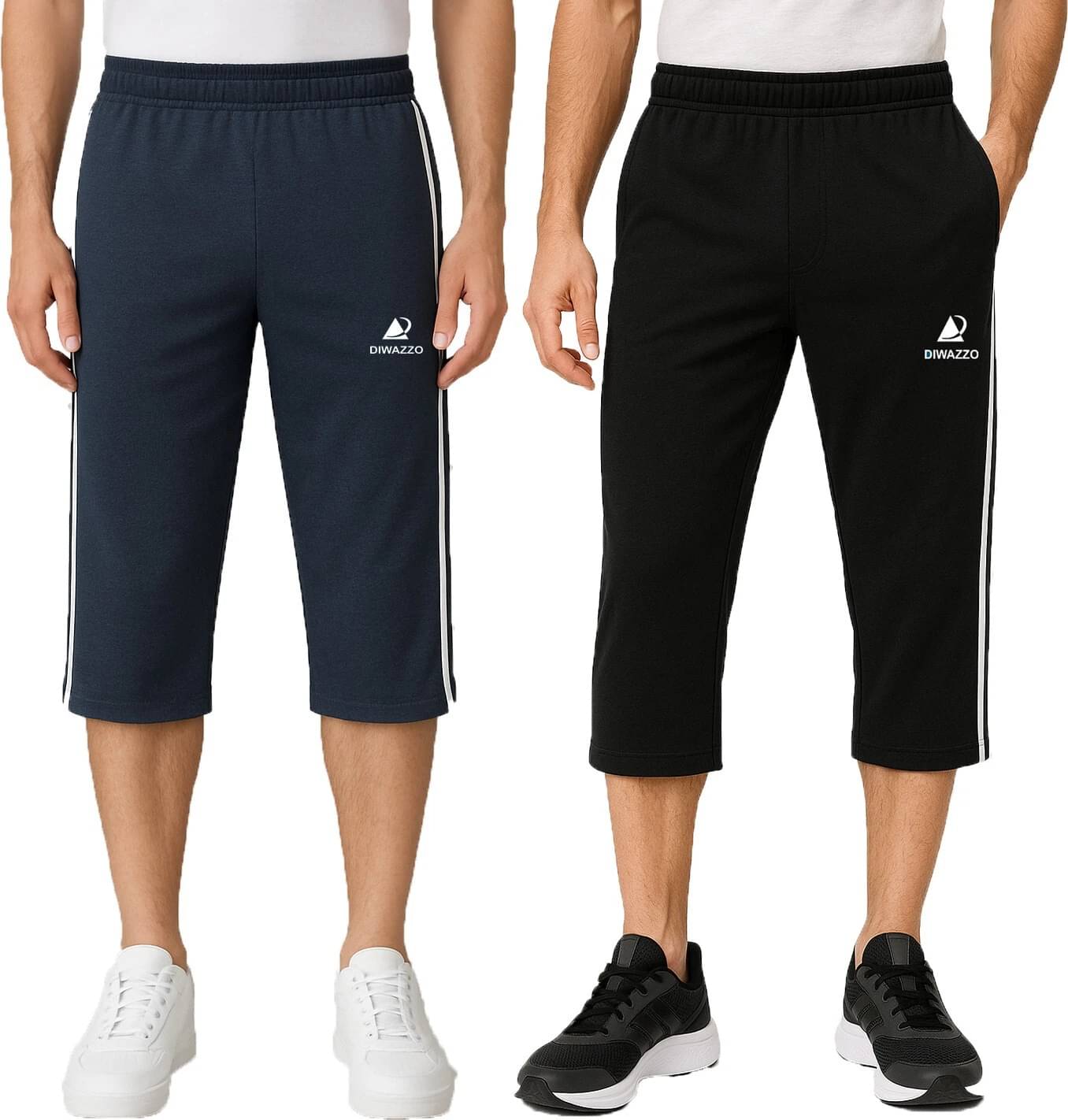     			Diwazzo Multicolor Cotton Men's Three-Fourths ( Pack of 2 )