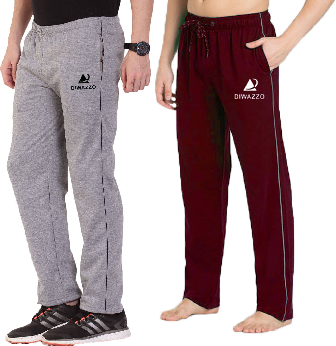     			Diwazzo Multicolor Cotton Men's Trackpants ( Pack of 2 )