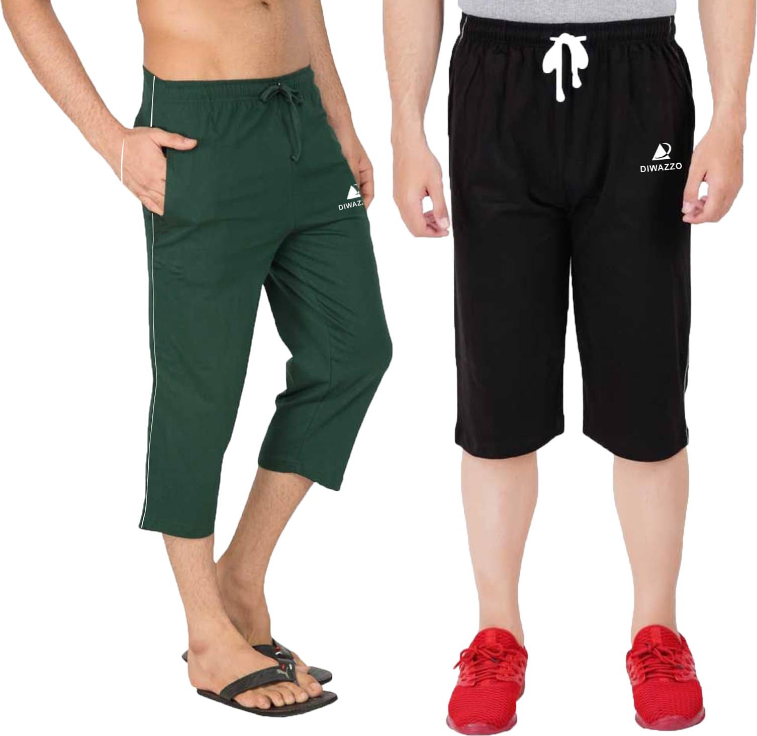 Diwazzo Multicolor Cotton Men's Three-Fourths ( Pack of 2 ) Diwazzo Multicolor Cotton Men's Three-Fourths ( Pack of 2 )