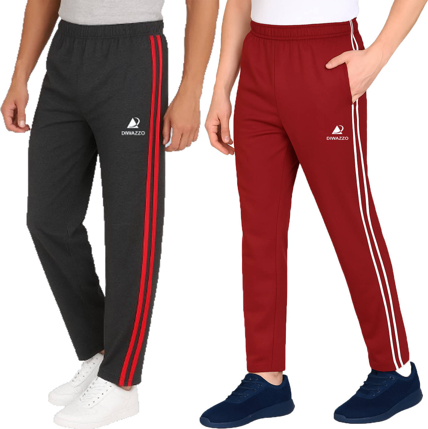     			Diwazzo Multicolor Cotton Men's Trackpants ( Pack of 2 )