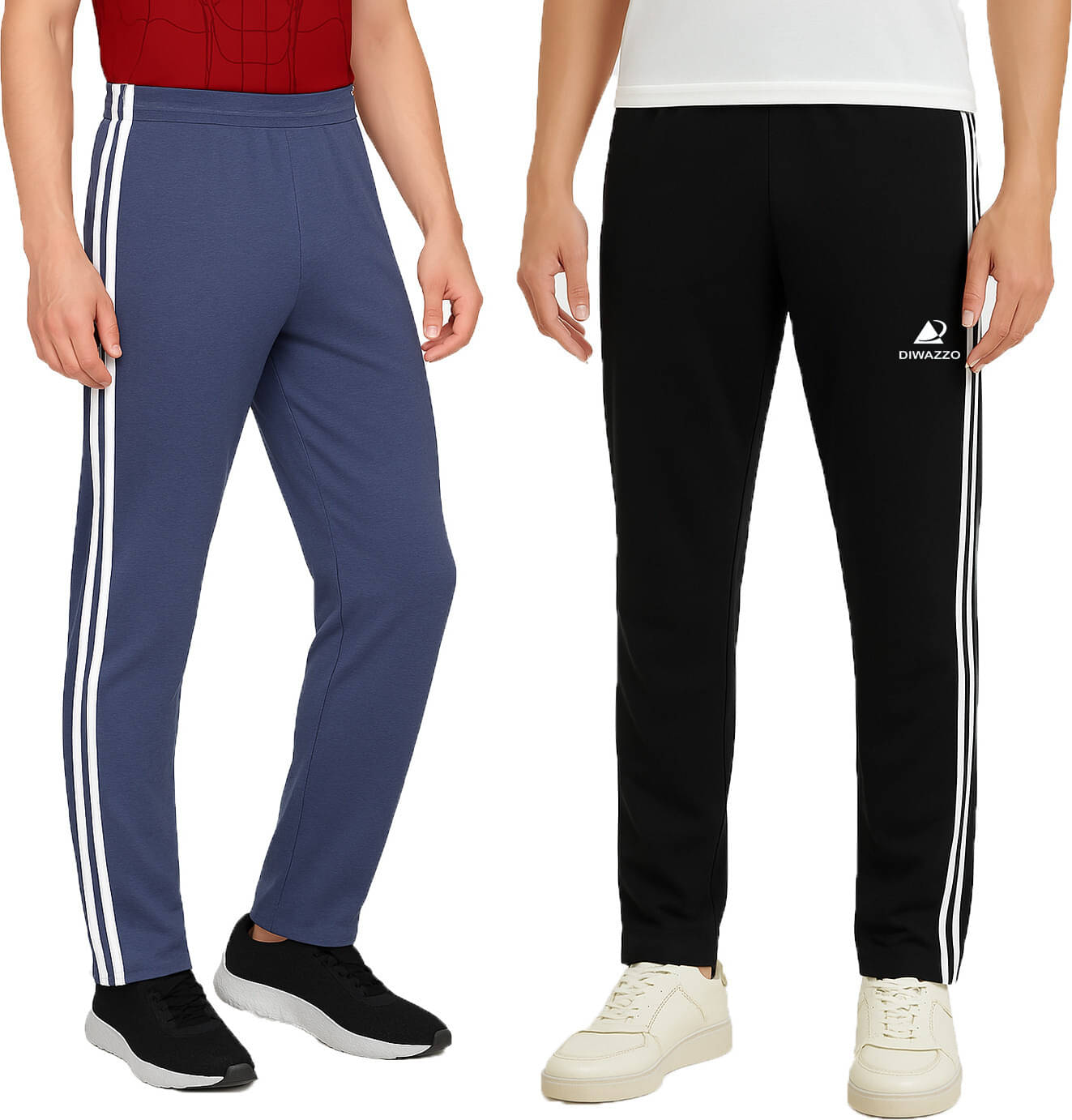     			Diwazzo Multicolor Cotton Men's Trackpants ( Pack of 2 )