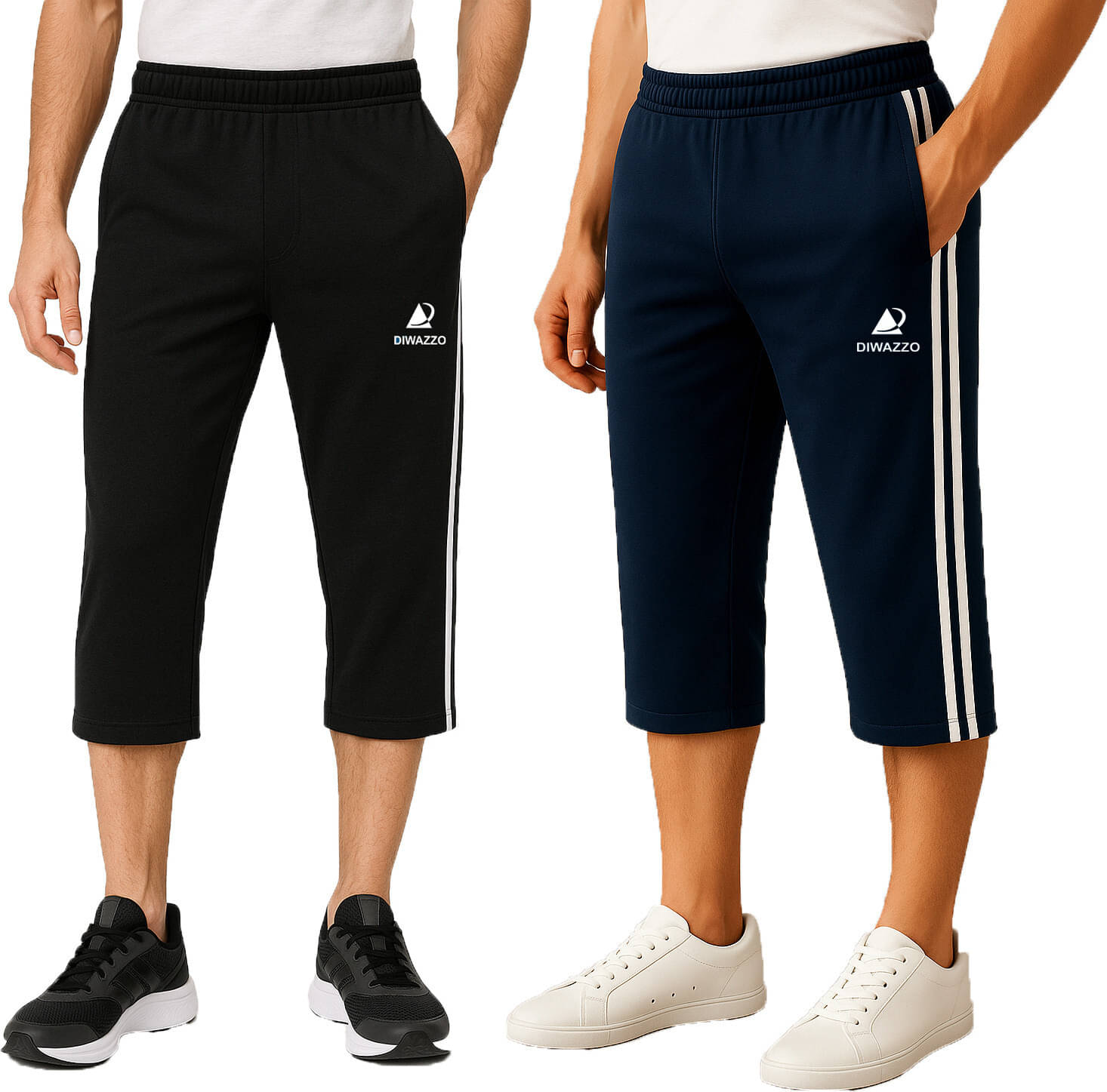     			Diwazzo Multicolor Cotton Men's Three-Fourths ( Pack of 2 )