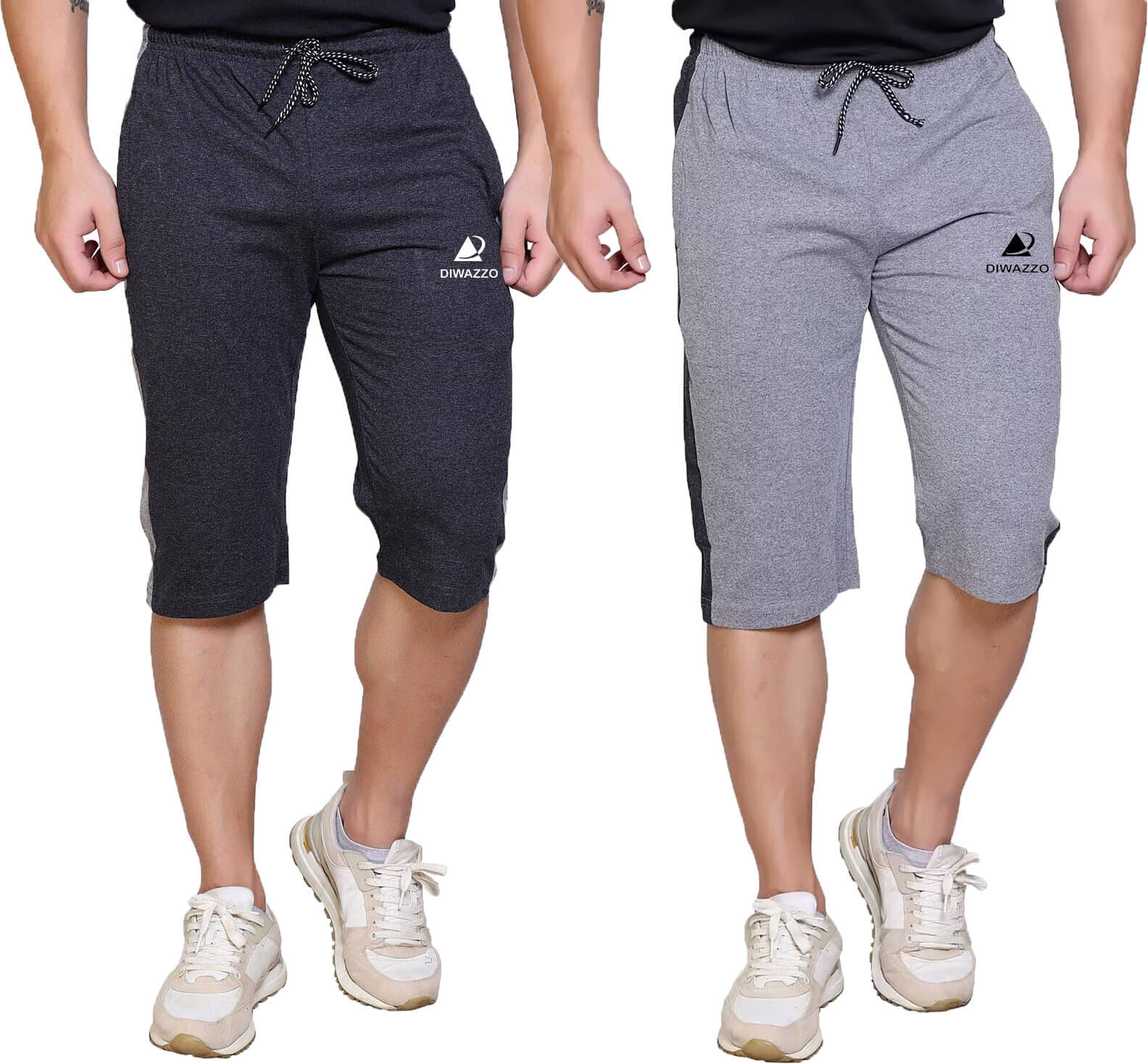 Diwazzo Multicolor Cotton Men's Three-Fourths ( Pack of 2 ) Diwazzo Multicolor Cotton Men's Three-Fourths ( Pack of 2 )