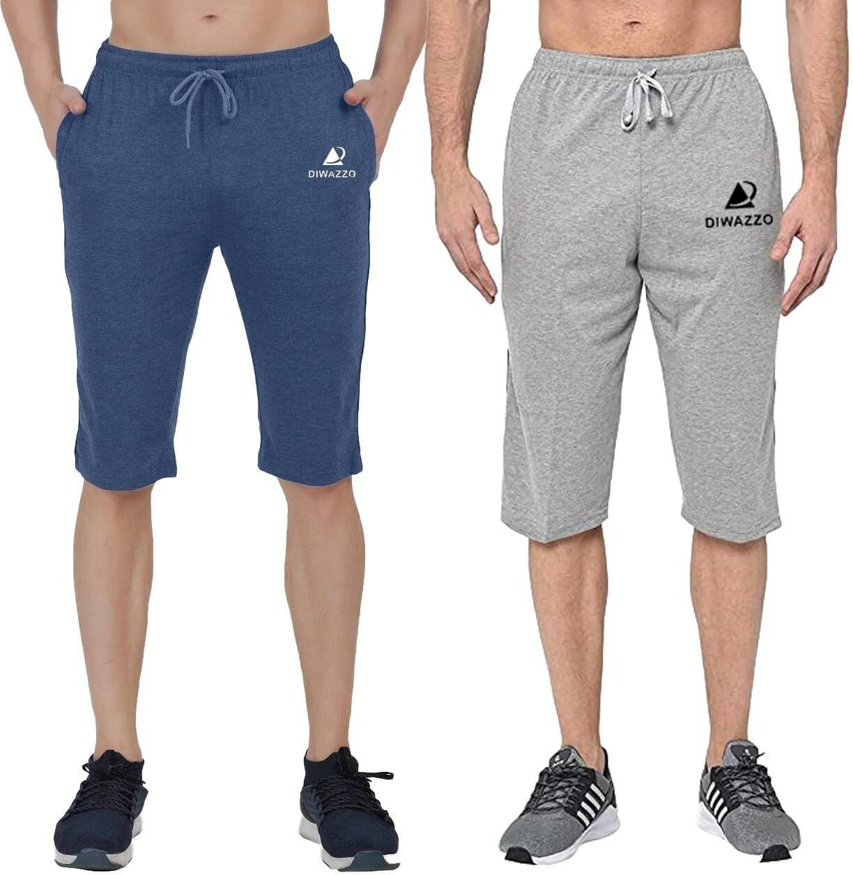 Diwazzo Multicolor Cotton Men's Three-Fourths ( Pack of 2 )     			Diwazzo Multicolor Cotton Men's Three-Fourths ( Pack of 2 )