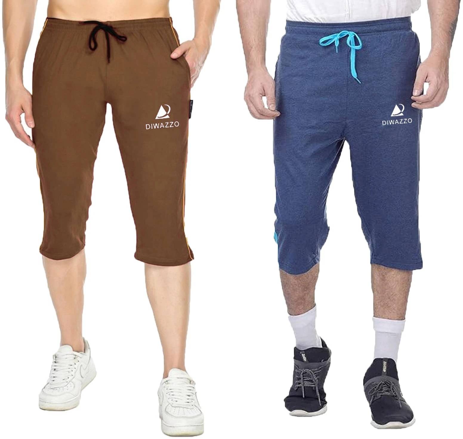 Diwazzo Multicolor Cotton Men's Three-Fourths ( Pack of 2 ) Diwazzo Multicolor Cotton Men's Three-Fourths ( Pack of 2 )