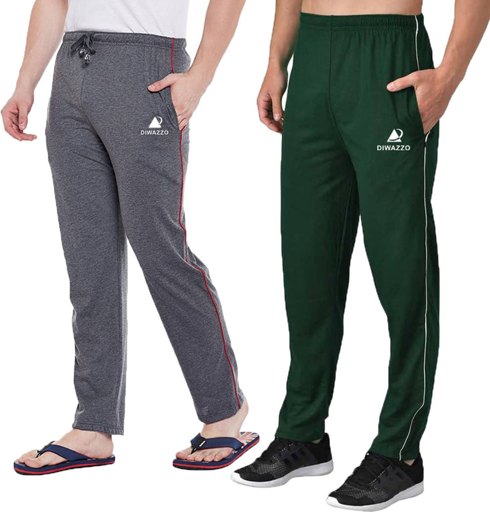 Diwazzo Multicolor Cotton Men's Trackpants ( Pack of 2 ) Diwazzo Multicolor Cotton Men's Trackpants ( Pack of 2 )
