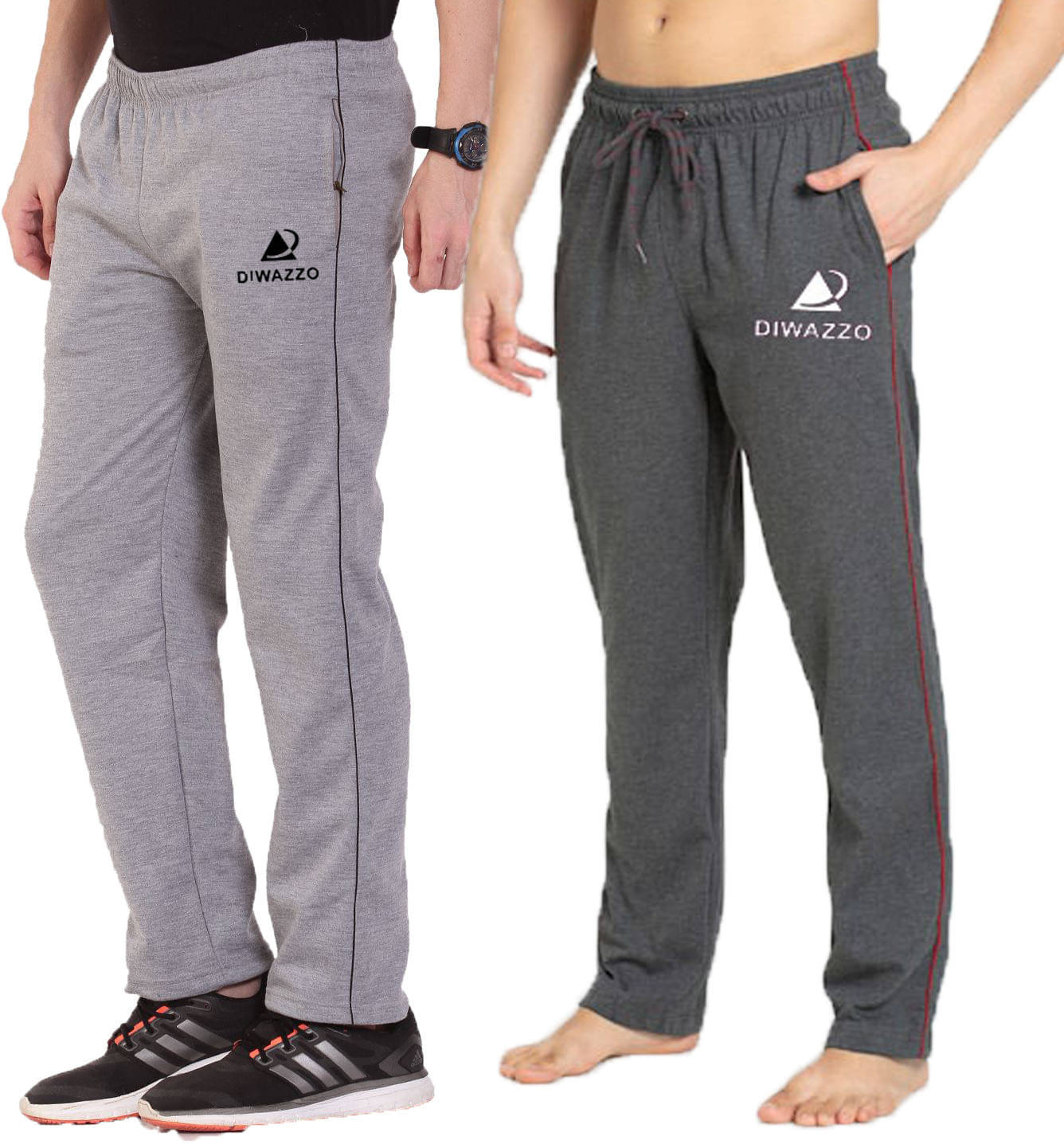     			Diwazzo Multicolor Cotton Men's Trackpants ( Pack of 2 )