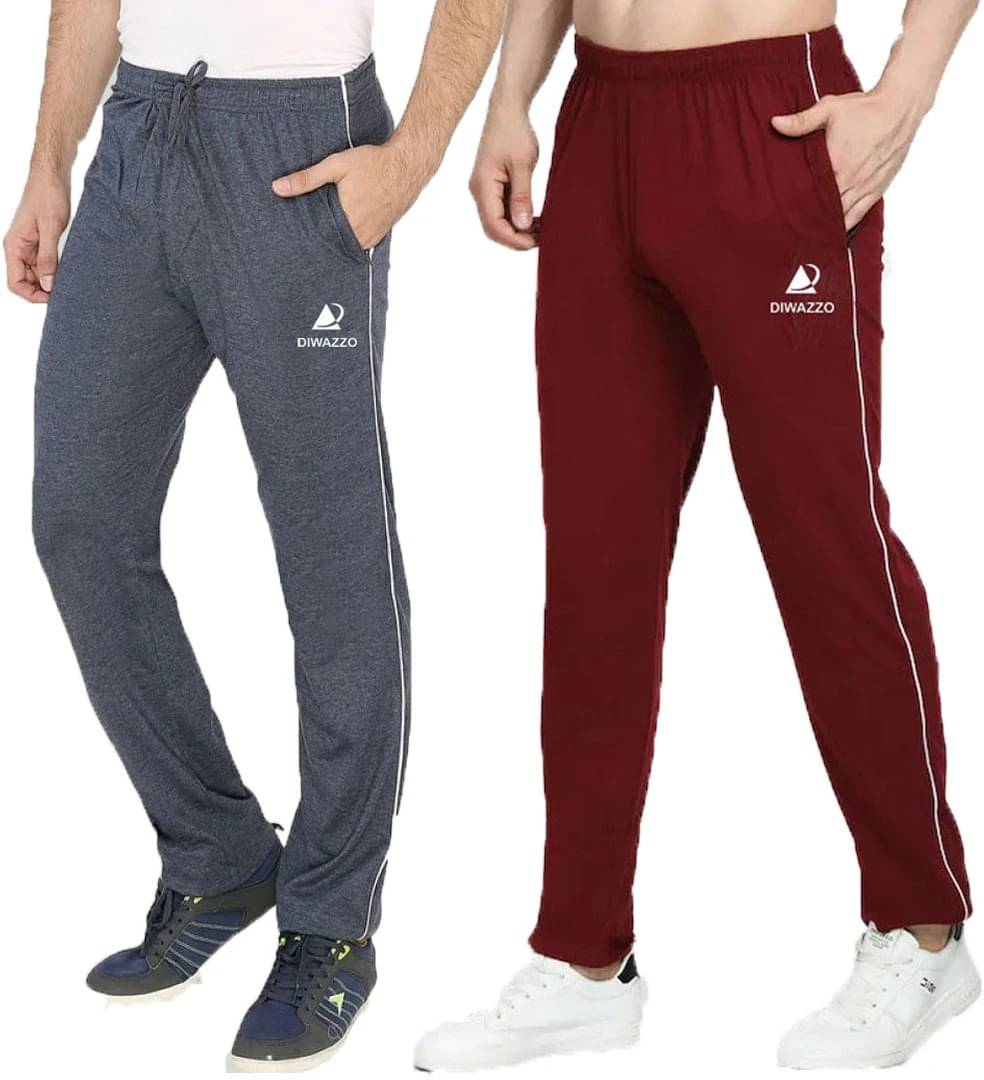 Diwazzo Multicolor Cotton Men's Trackpants ( Pack of 2 ) Diwazzo Multicolor Cotton Men's Trackpants ( Pack of 2 )