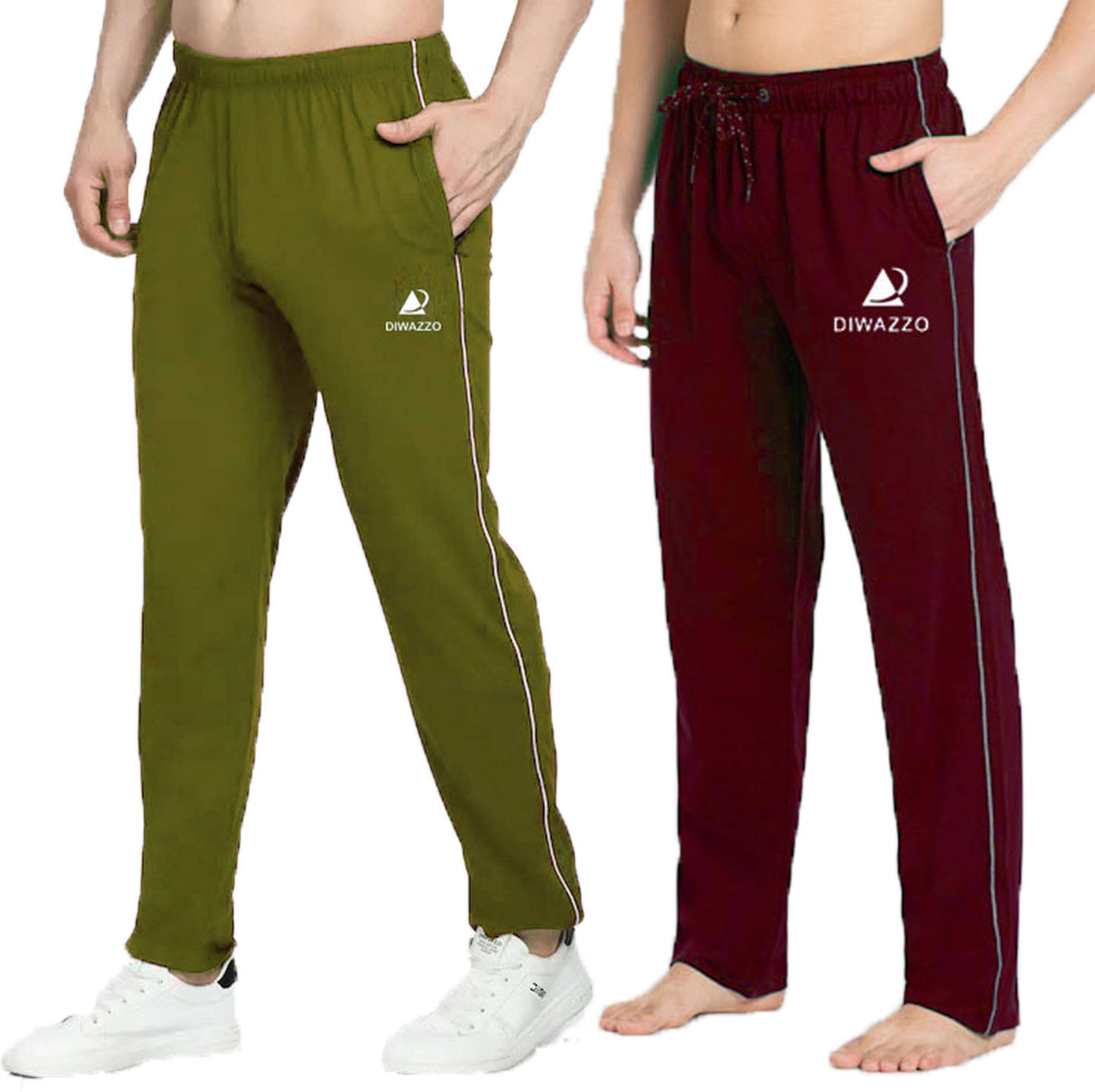     			Diwazzo Multicolor Cotton Men's Trackpants ( Pack of 2 )