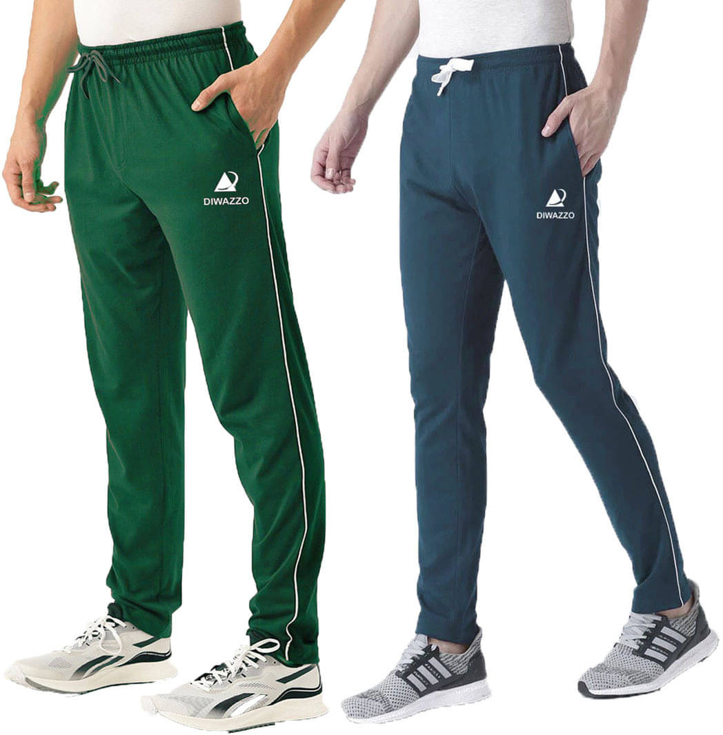     			Diwazzo Multicolor Cotton Men's Trackpants ( Pack of 2 )