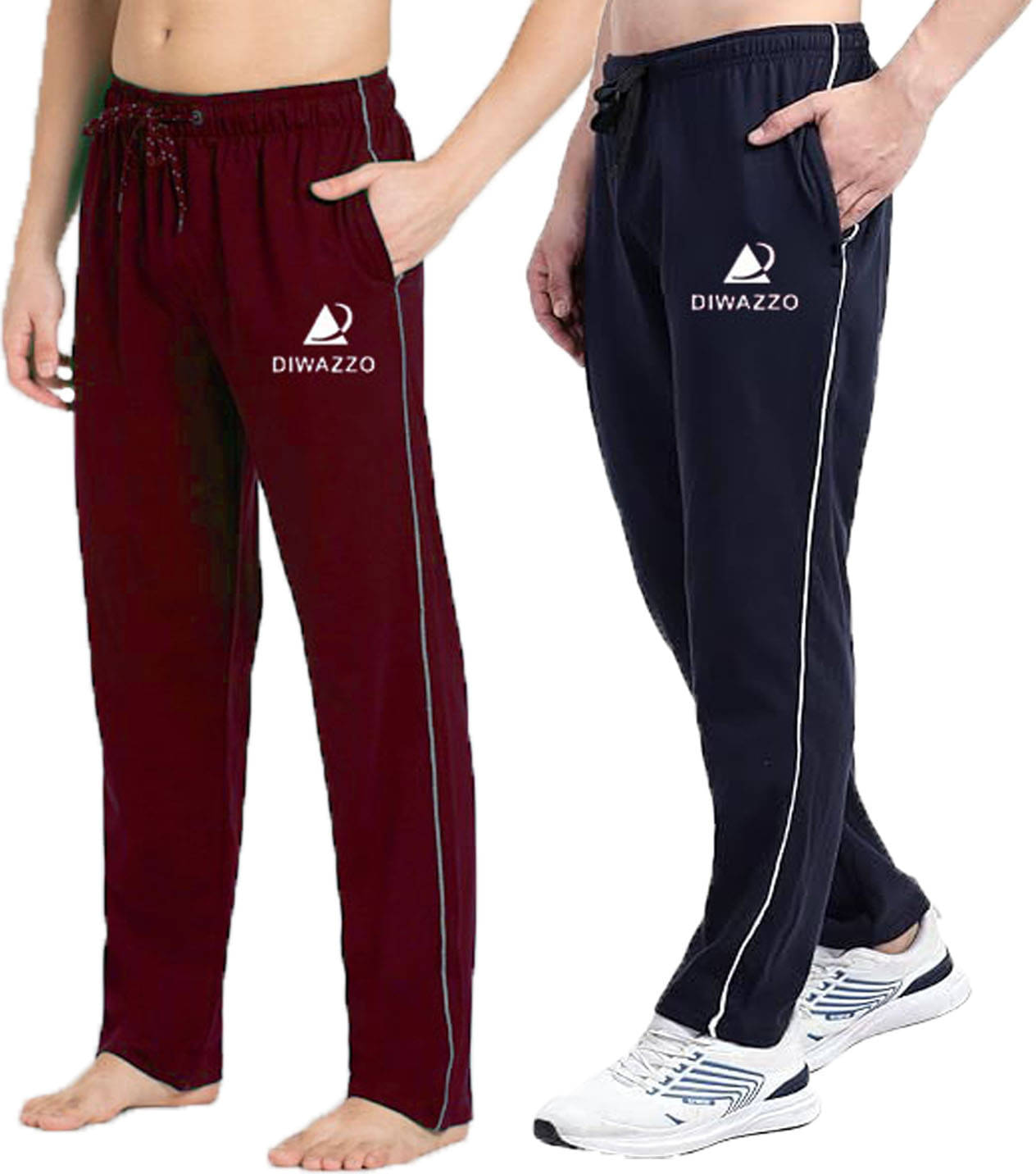     			Diwazzo Multicolor Cotton Men's Trackpants ( Pack of 2 )