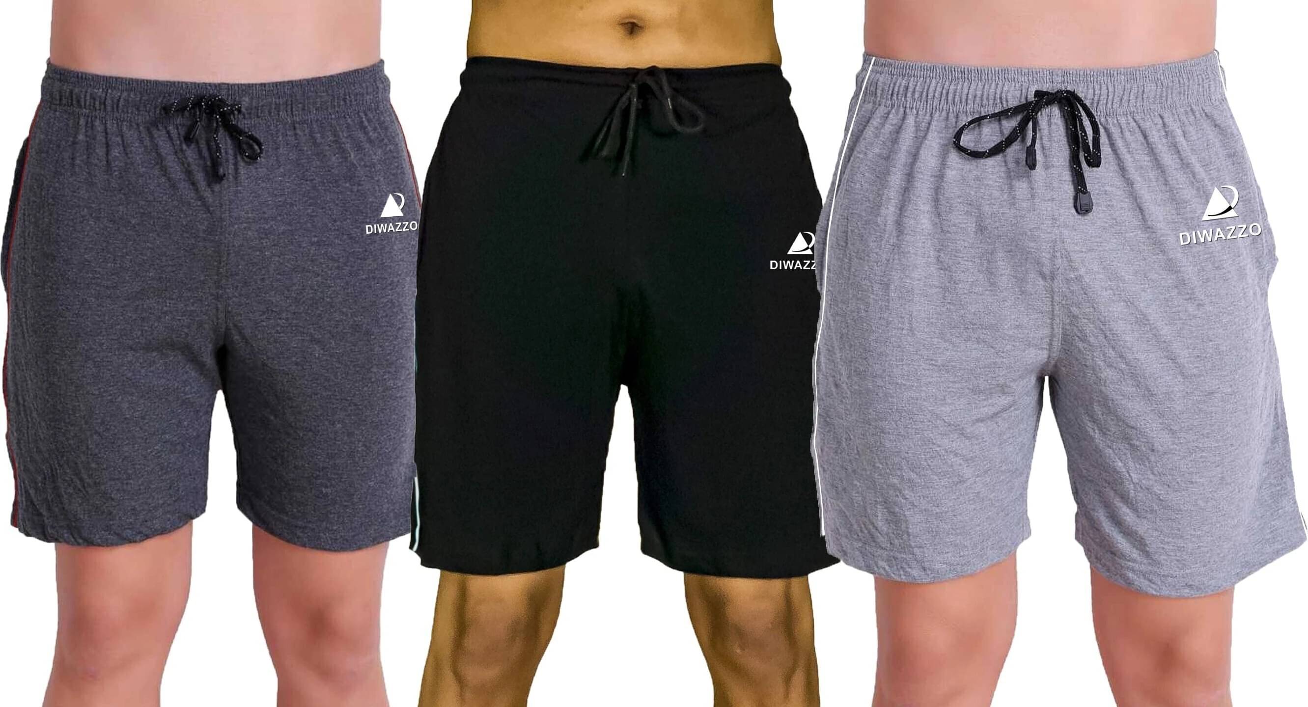 Diwazzo Multicolor Cotton Men's Shorts ( Pack of 3 ) Diwazzo Multicolor Cotton Men's Shorts ( Pack of 3 )