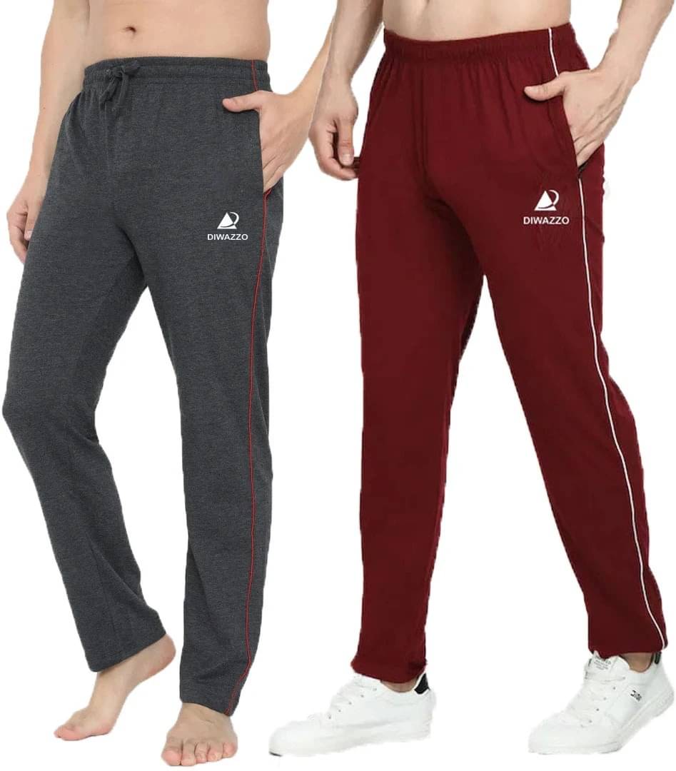     			Diwazzo Multicolor Cotton Men's Trackpants ( Pack of 2 )