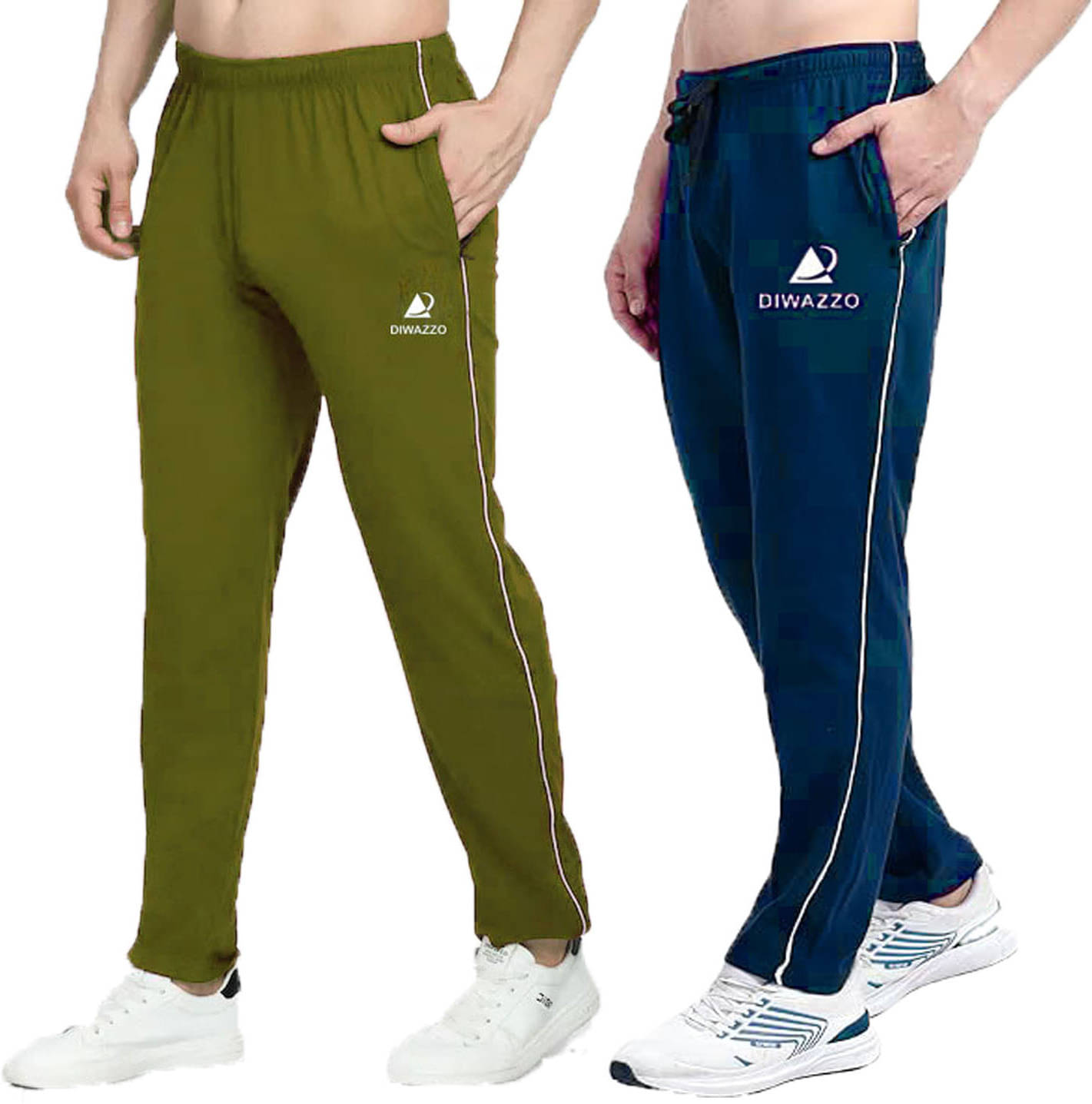 Diwazzo Multicolor Cotton Men's Trackpants ( Pack of 2 ) Diwazzo Multicolor Cotton Men's Trackpants ( Pack of 2 )