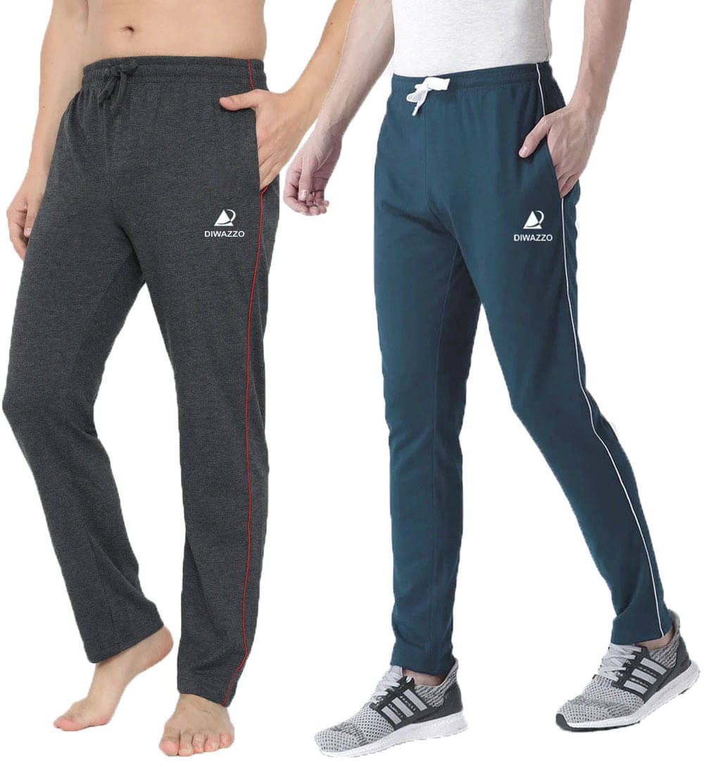     			Diwazzo Multicolor Cotton Men's Trackpants ( Pack of 2 )