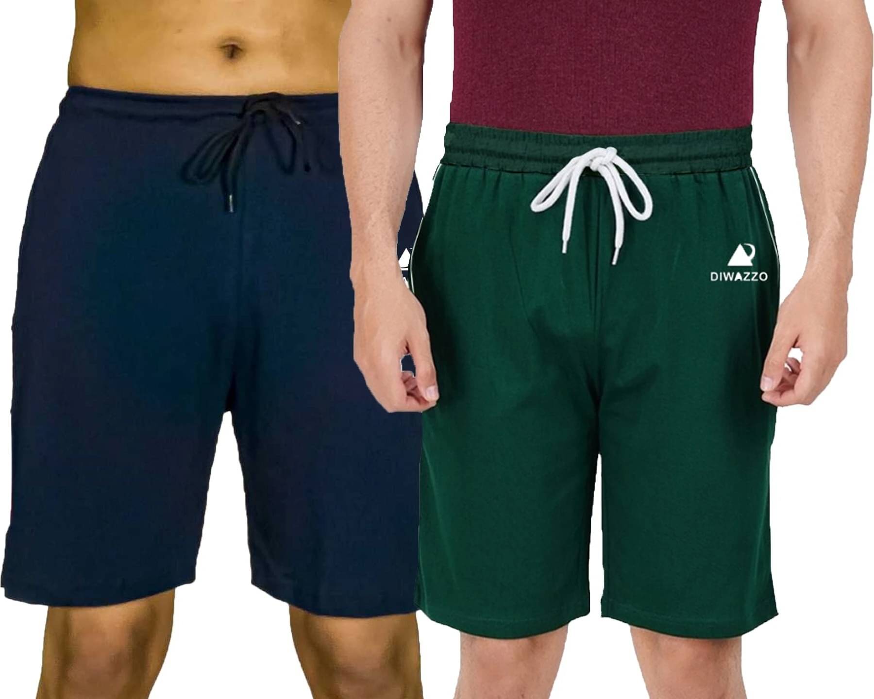 Diwazzo Multicolor Cotton Men's Shorts ( Pack of 2 )     			Diwazzo Multicolor Cotton Men's Shorts ( Pack of 2 )