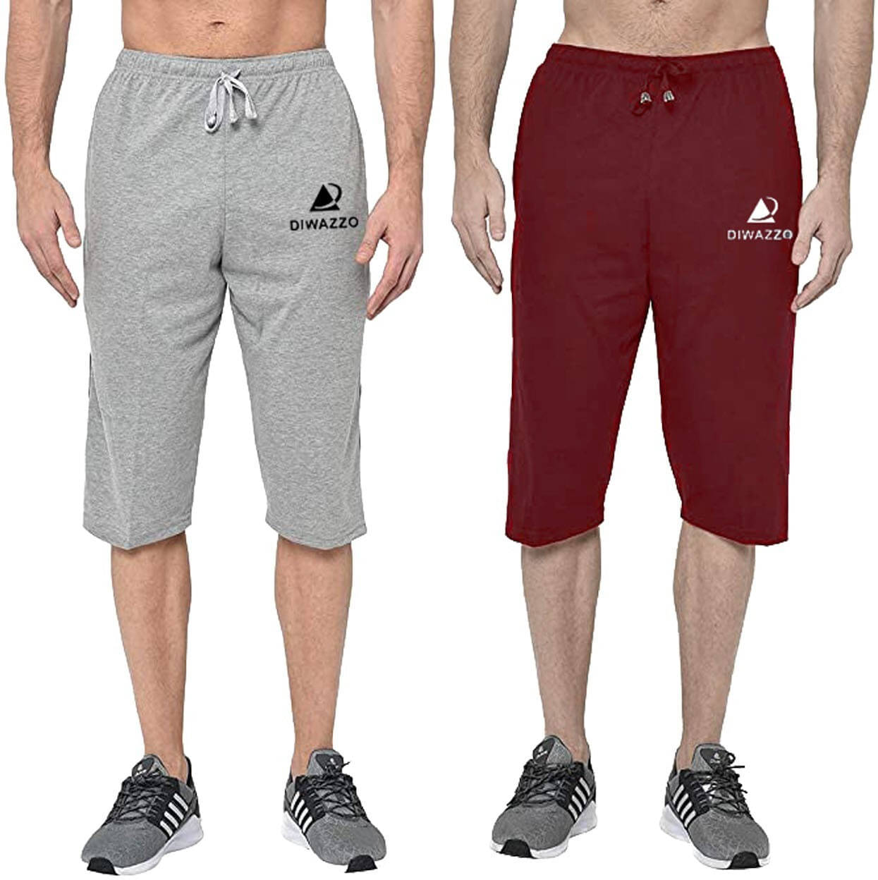     			Diwazzo Multicolor Cotton Men's Three-Fourths ( Pack of 2 )