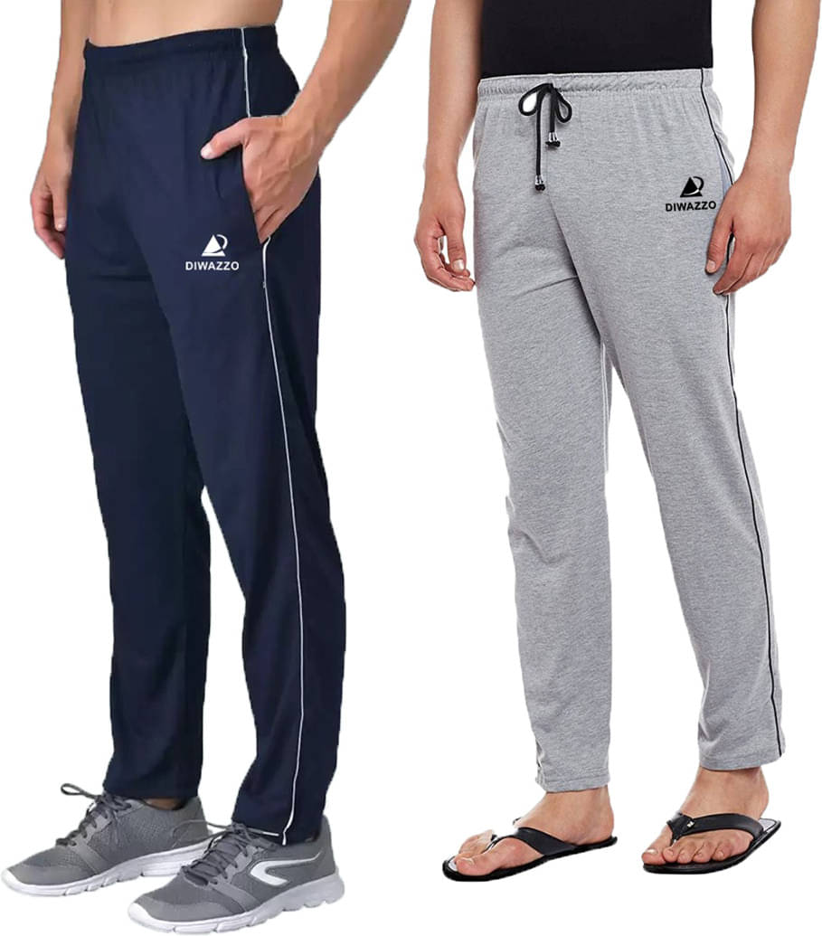     			Diwazzo Multicolor Cotton Men's Trackpants ( Pack of 2 )
