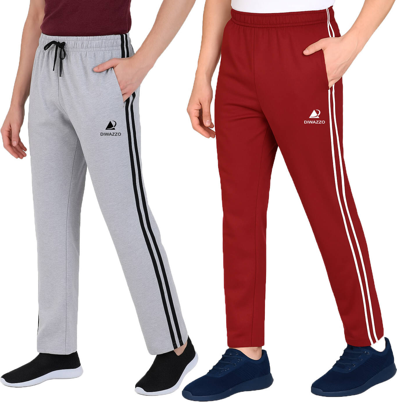     			Diwazzo Multicolor Cotton Men's Trackpants ( Pack of 2 )