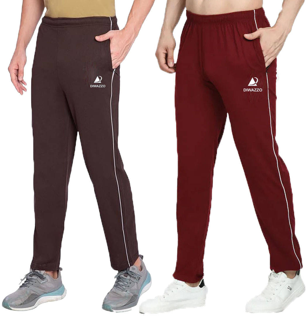 Diwazzo Multicolor Cotton Men's Trackpants ( Pack of 2 ) Diwazzo Multicolor Cotton Men's Trackpants ( Pack of 2 )